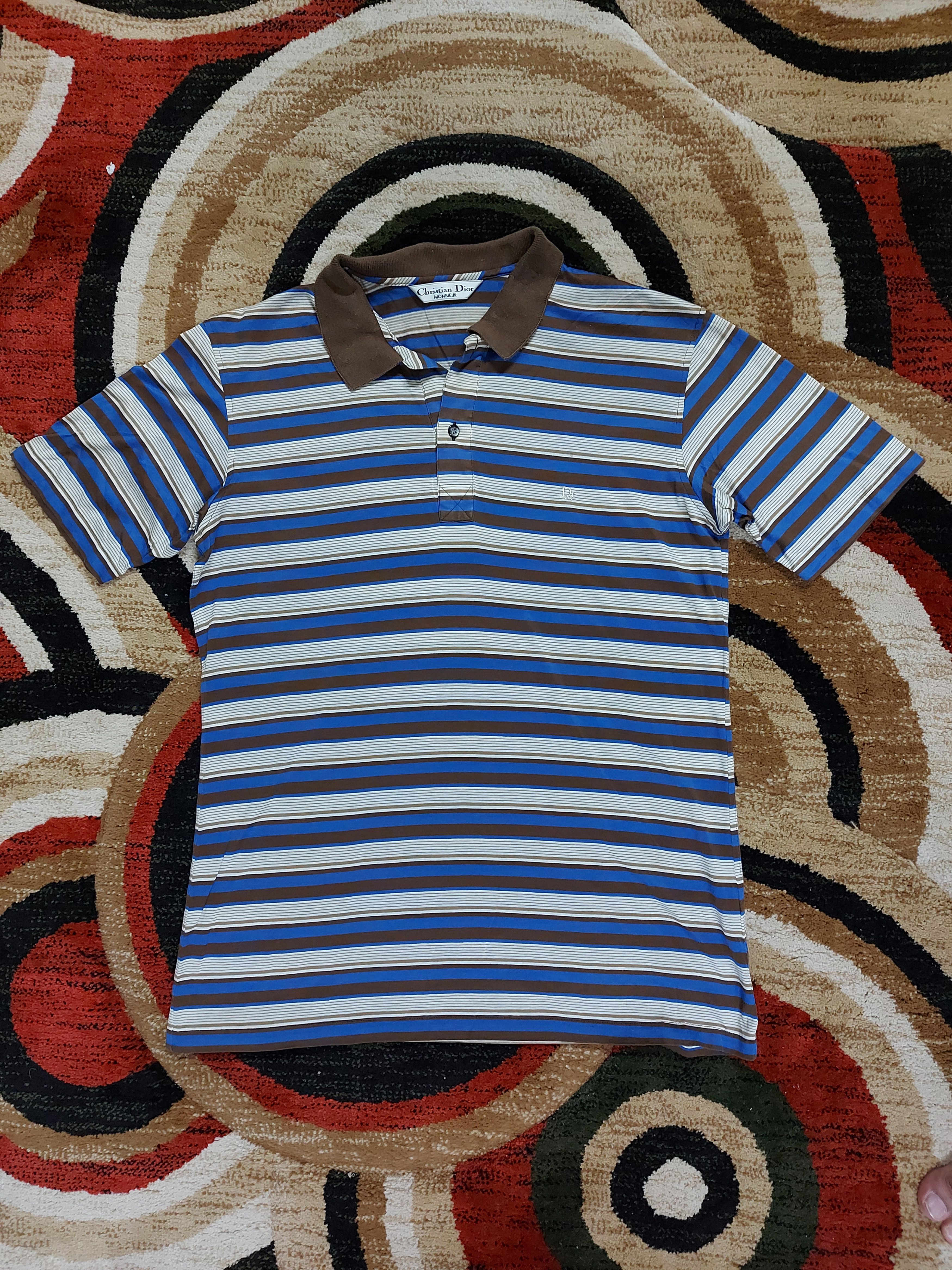 Christian Dior Monsieur (B71) christian dior - vintage stripes polo shirt Size US M / EU 48-50 / 2 - 1 Thumbnail
