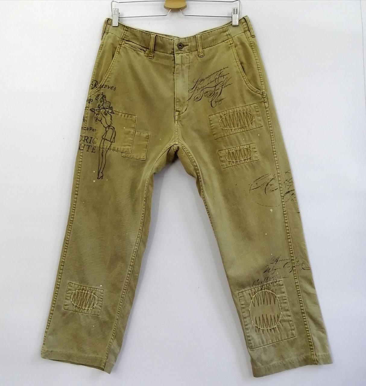 Avirex × Japanese Brand Vintage Avirex Art Design Distressed Style Pants Size US 36 / EU 52 - 1 Thumbnail