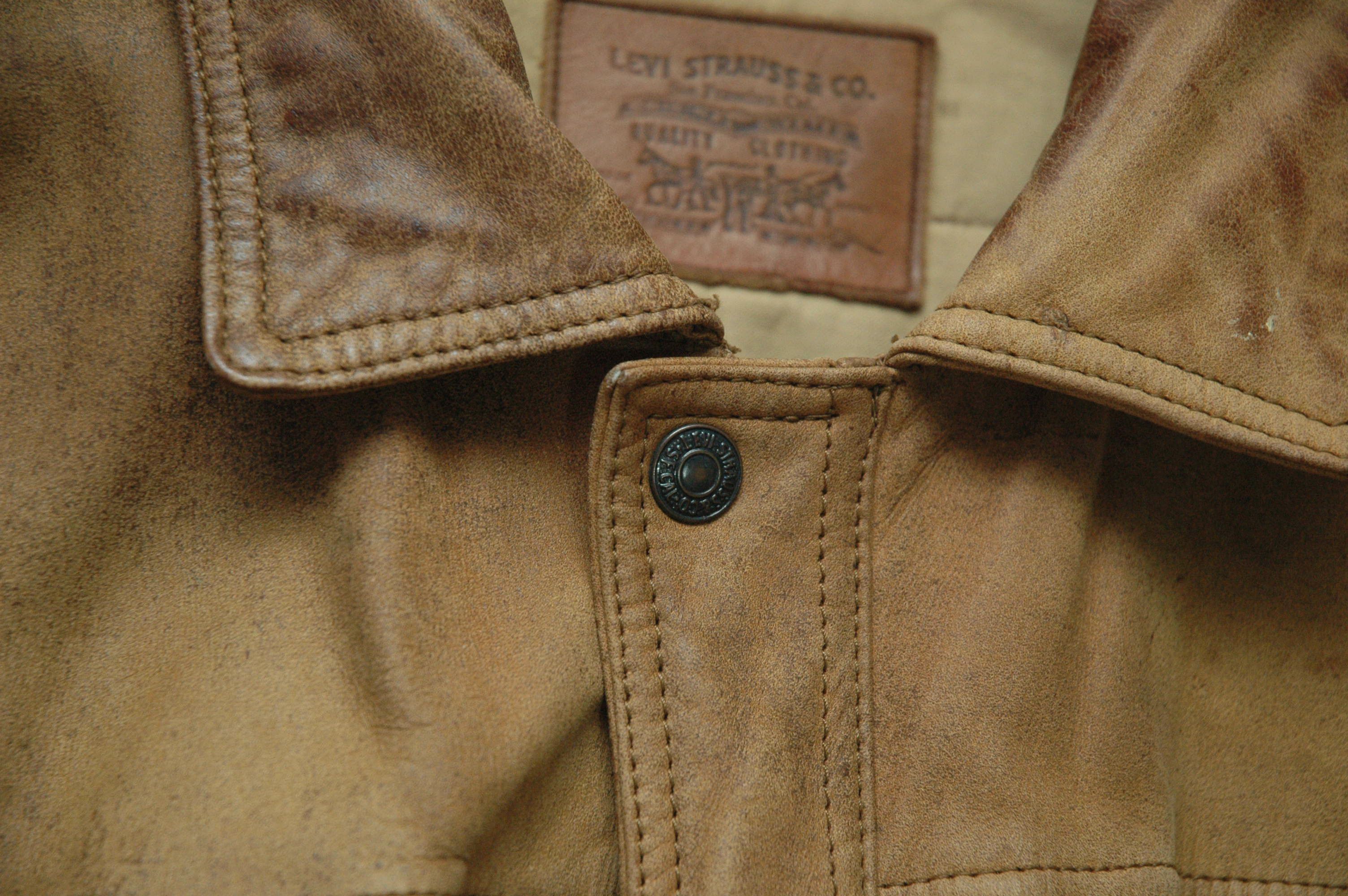 Levi's Levis Leather Vintage 80s Jacket made in Korea Size US S / EU 44-46 / 1 - 3 Thumbnail