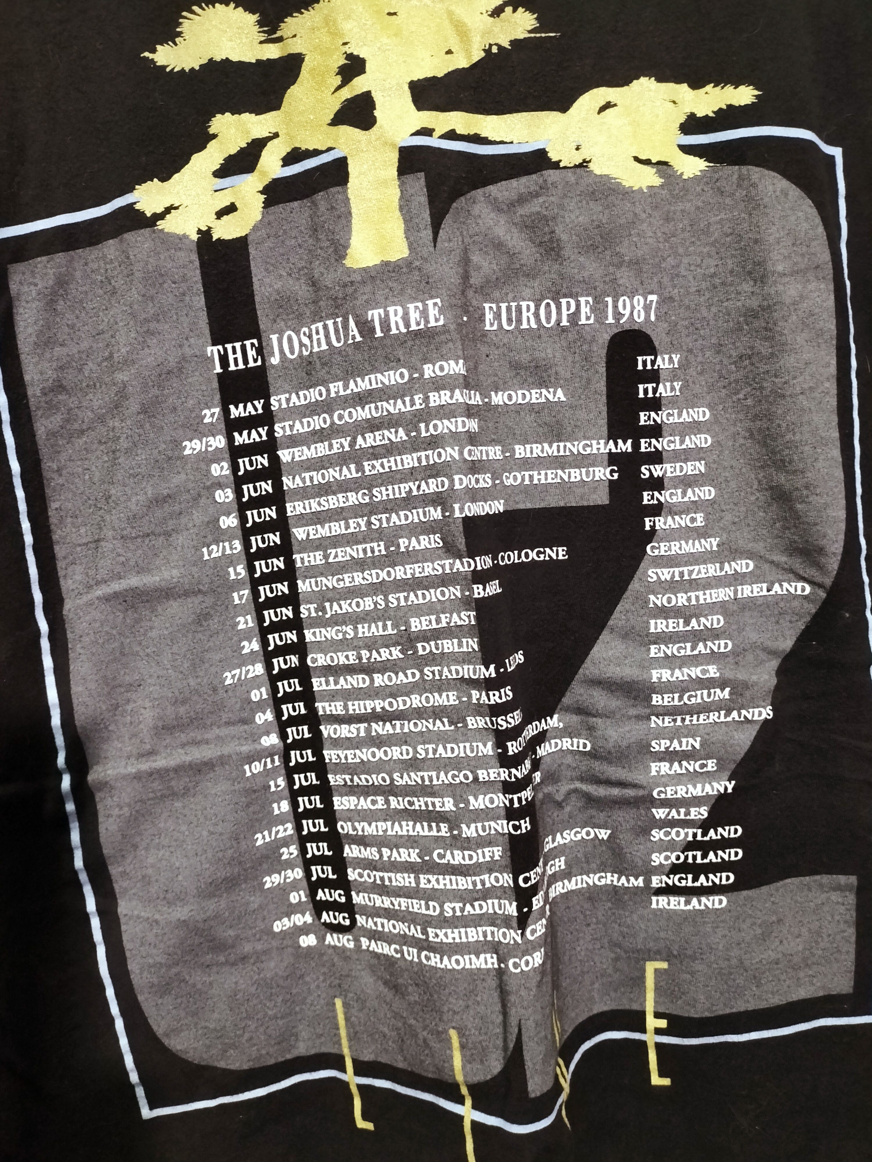 Band Tees × Vintage Vintage U2 Band The Joshua Three Tour Europe 1987 lIve Size US L / EU 52-54 / 3 - 7 Thumbnail