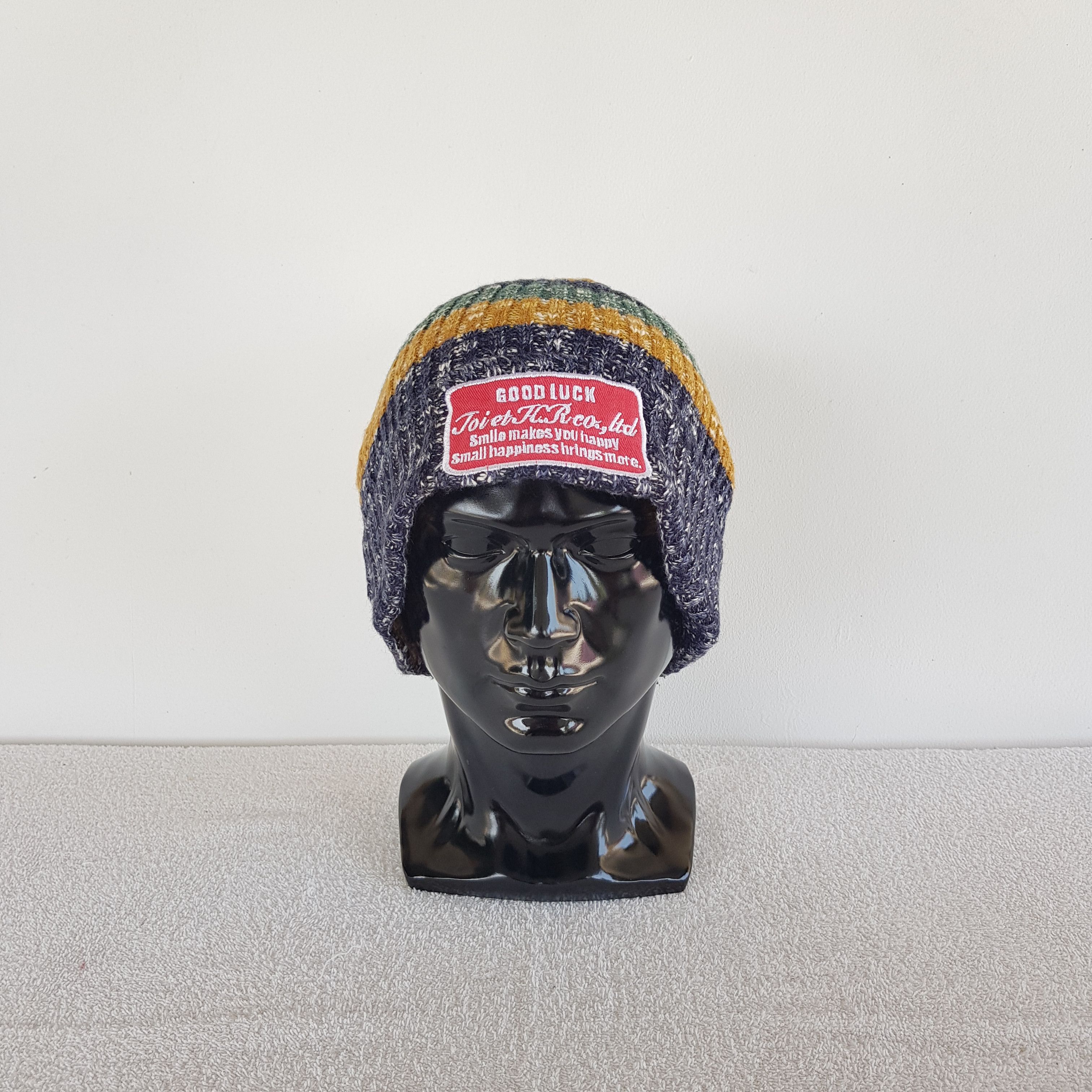 Japanese Brand × Vintage Japanese Beanie Humor Snow Cap Big Smile Hats - AC10426. Size ONE SIZE - 1 Thumbnail