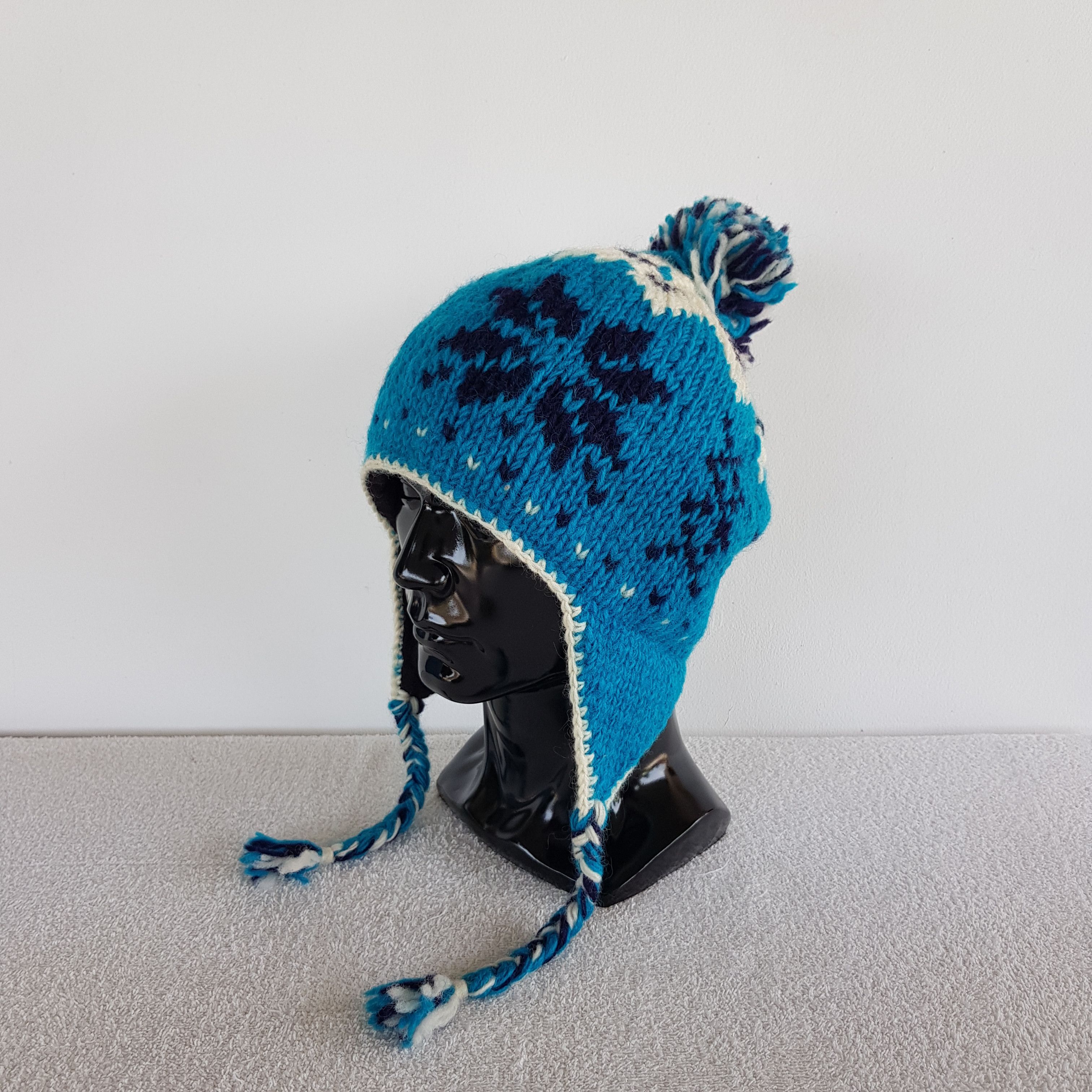 Japanese Brand × Vintage Japenese Knitted Crochet Earflap Beanie Snow Cap Hats Size ONE SIZE - 1 Thumbnail