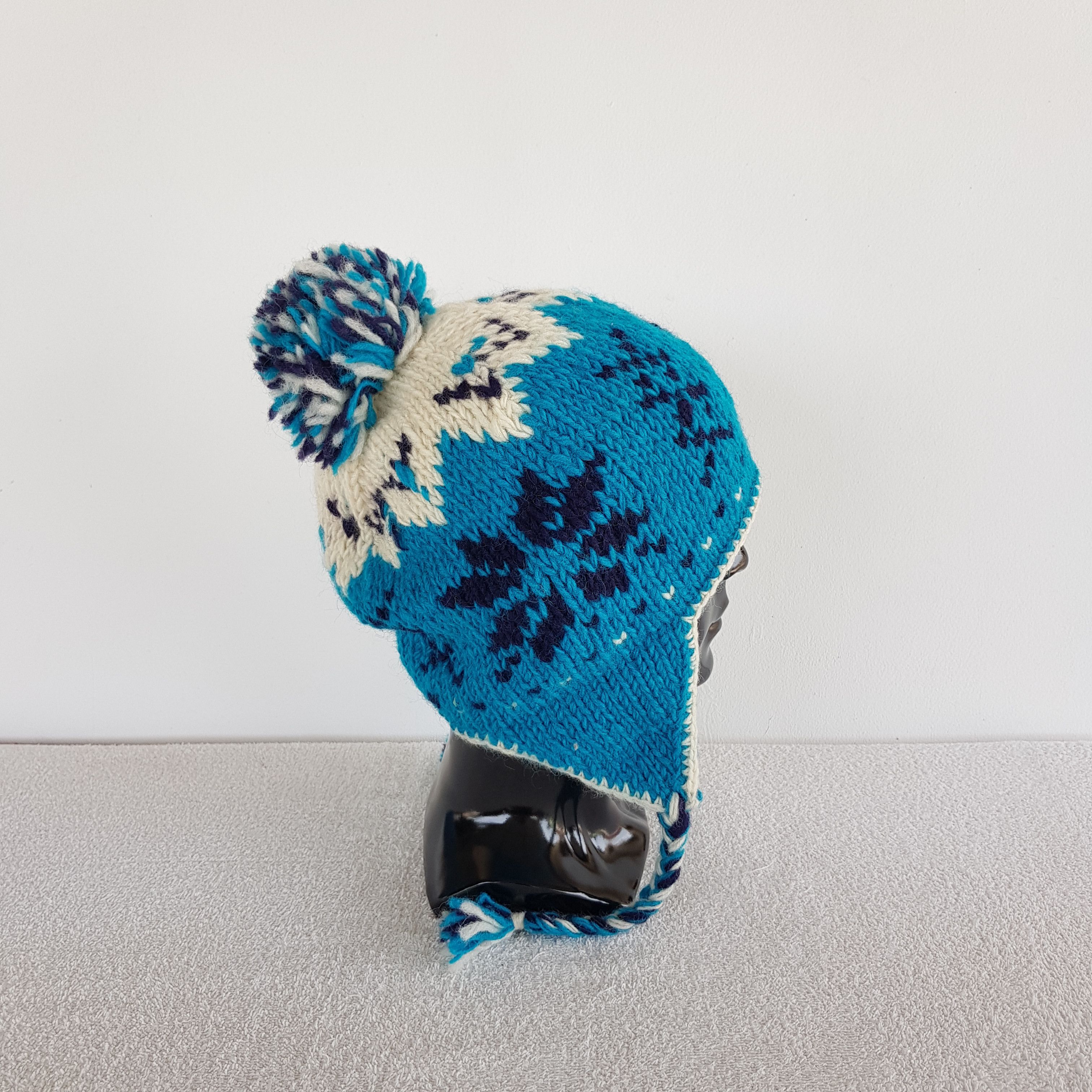 Japanese Brand × Vintage Japenese Knitted Crochet Earflap Beanie Snow Cap Hats Size ONE SIZE - 3 Thumbnail