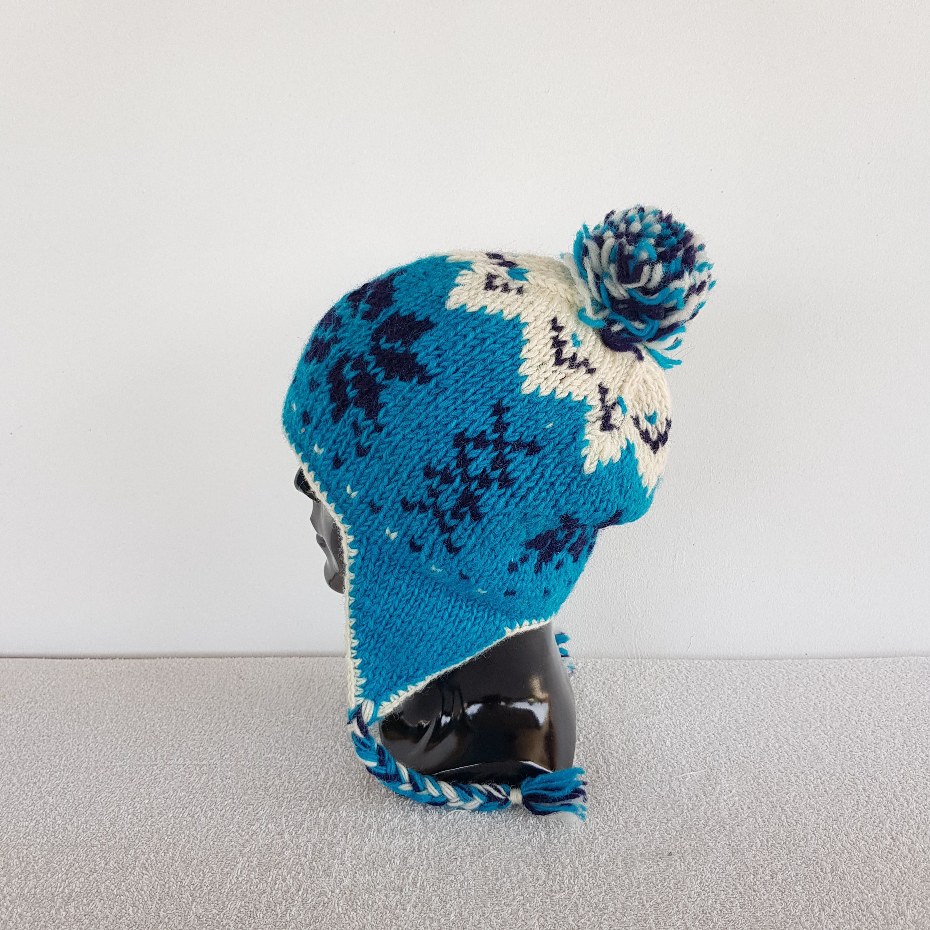 Japanese Brand × Vintage Japenese Knitted Crochet Earflap Beanie Snow Cap Hats Size ONE SIZE - 4 Thumbnail
