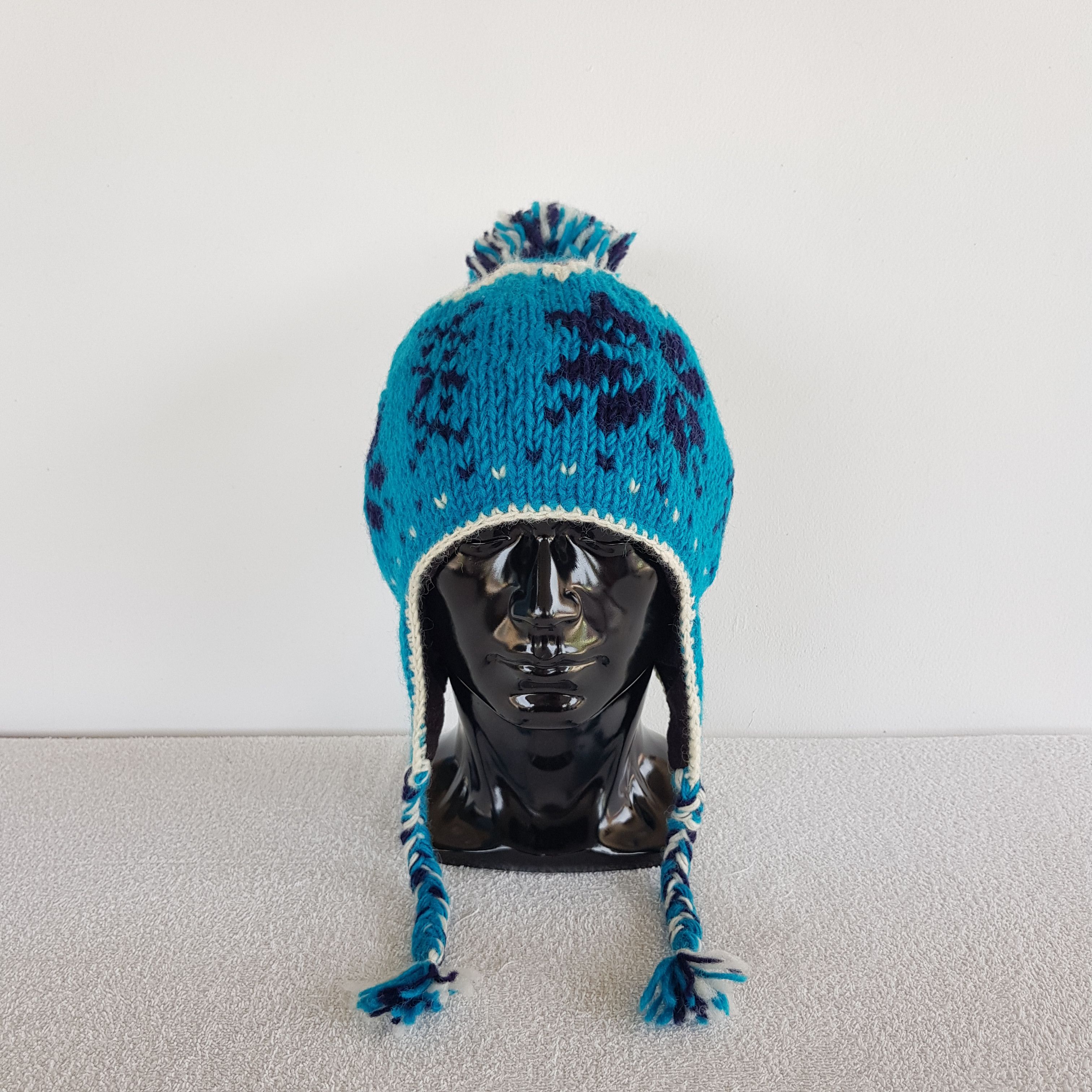 Japanese Brand × Vintage Japenese Knitted Crochet Earflap Beanie Snow Cap Hats Size ONE SIZE - 2 Thumbnail