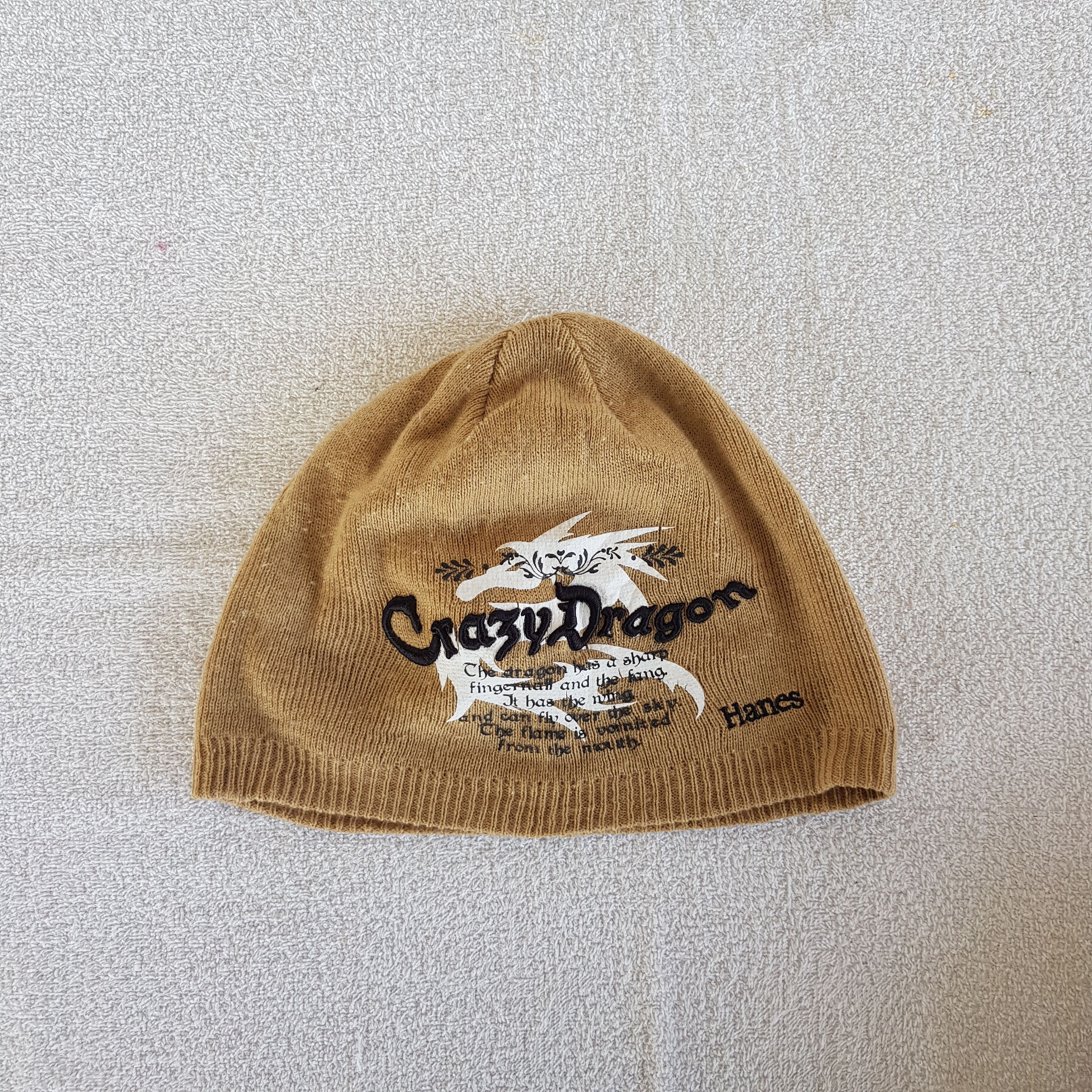 Japanese Brand × Vintage Crazy Dragon Beanie Snow Cap Hanes Hats - AC10291. Size ONE SIZE - 5 Thumbnail