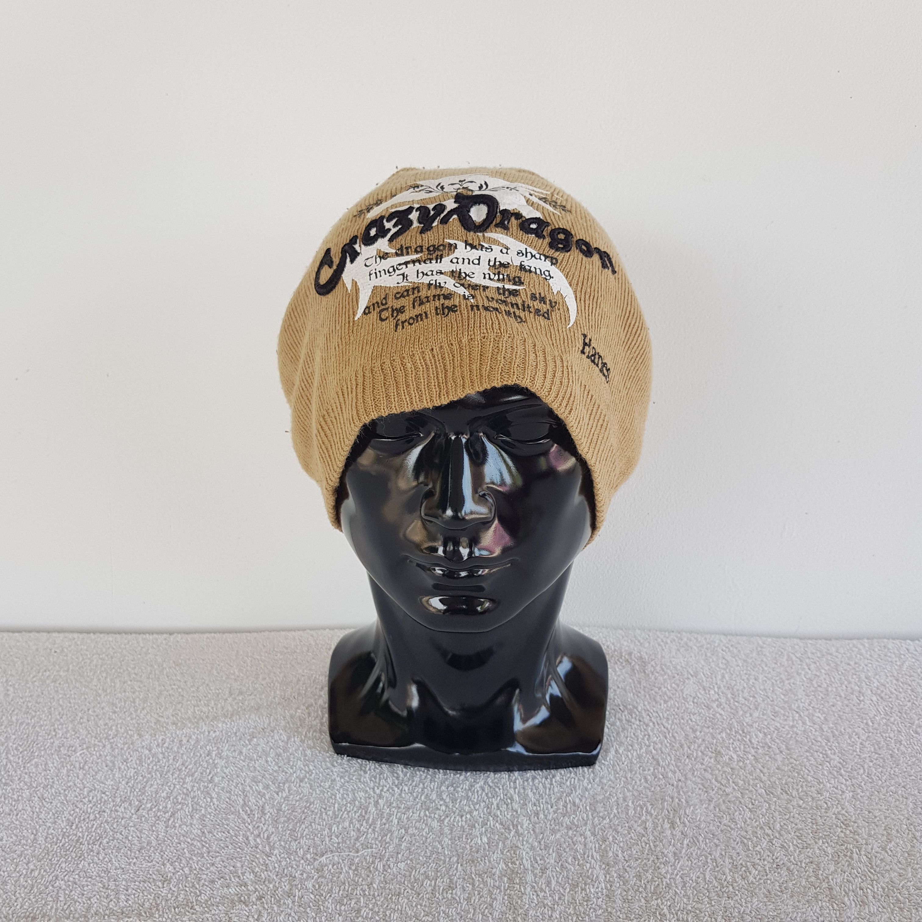 Japanese Brand × Vintage Crazy Dragon Beanie Snow Cap Hanes Hats - AC10291. Size ONE SIZE - 2 Thumbnail