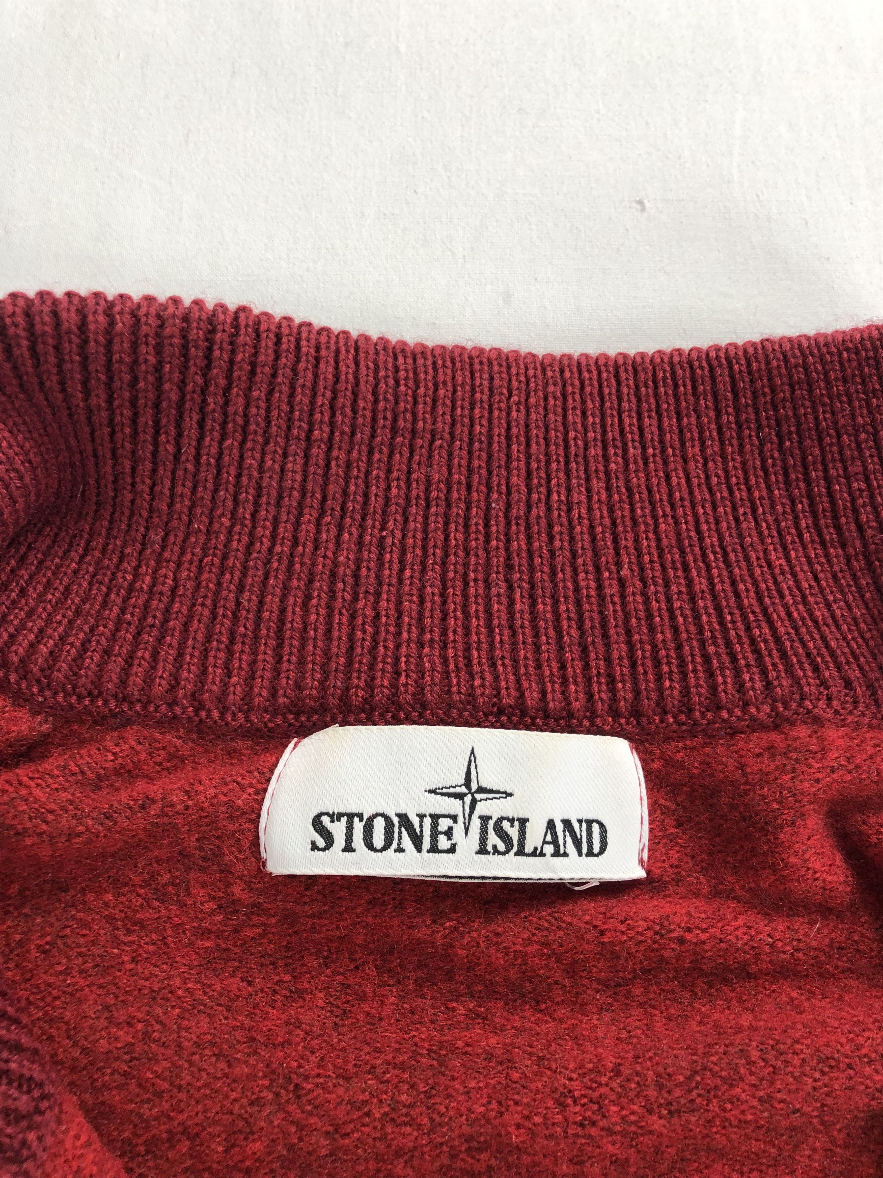 Stone Island Stone Island Quarter Zip Red Wool Swearter Size US XXL / EU 58 / 5 - 7 Thumbnail