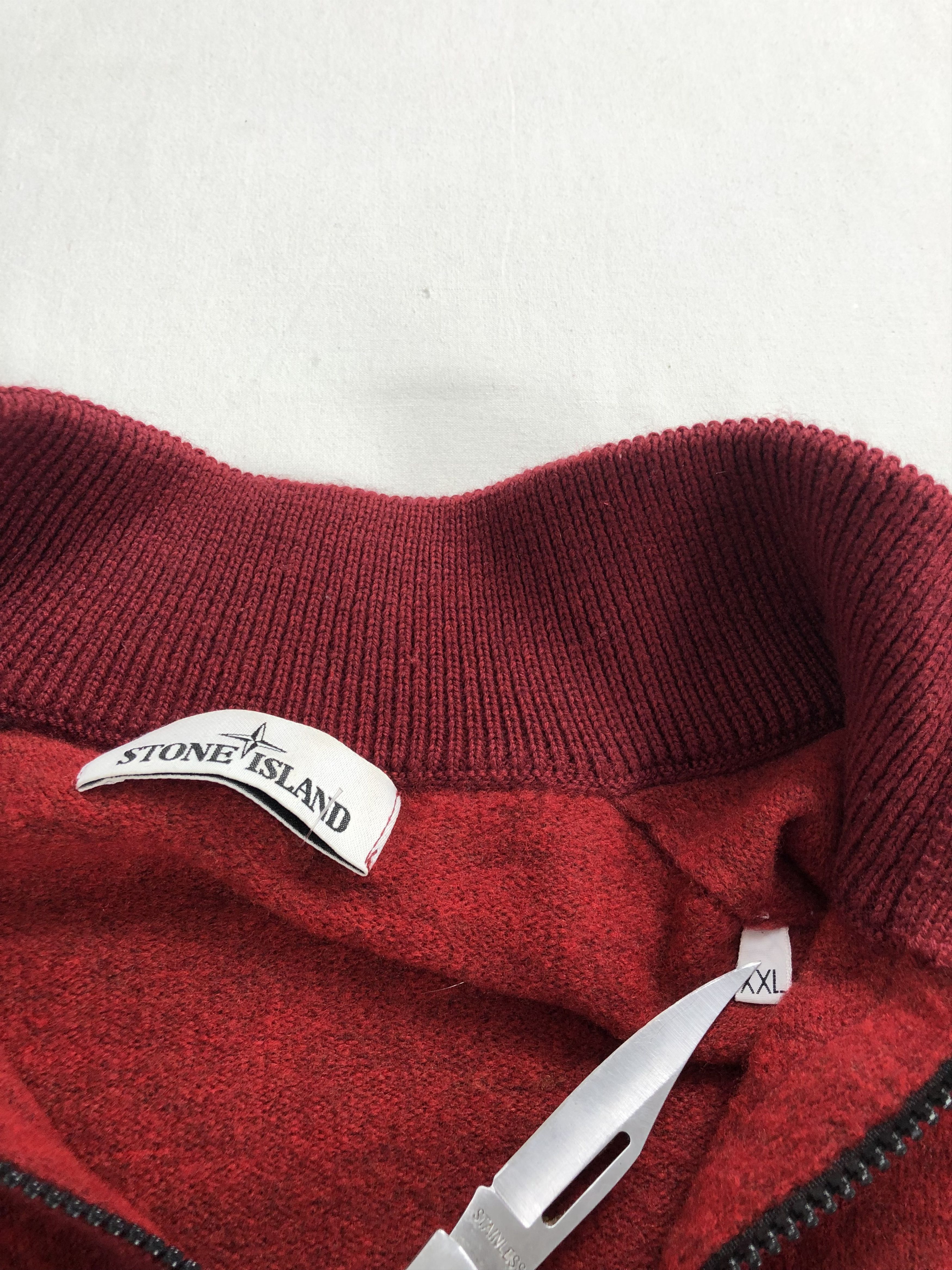 Stone Island Stone Island Quarter Zip Red Wool Swearter Size US XXL / EU 58 / 5 - 8 Thumbnail