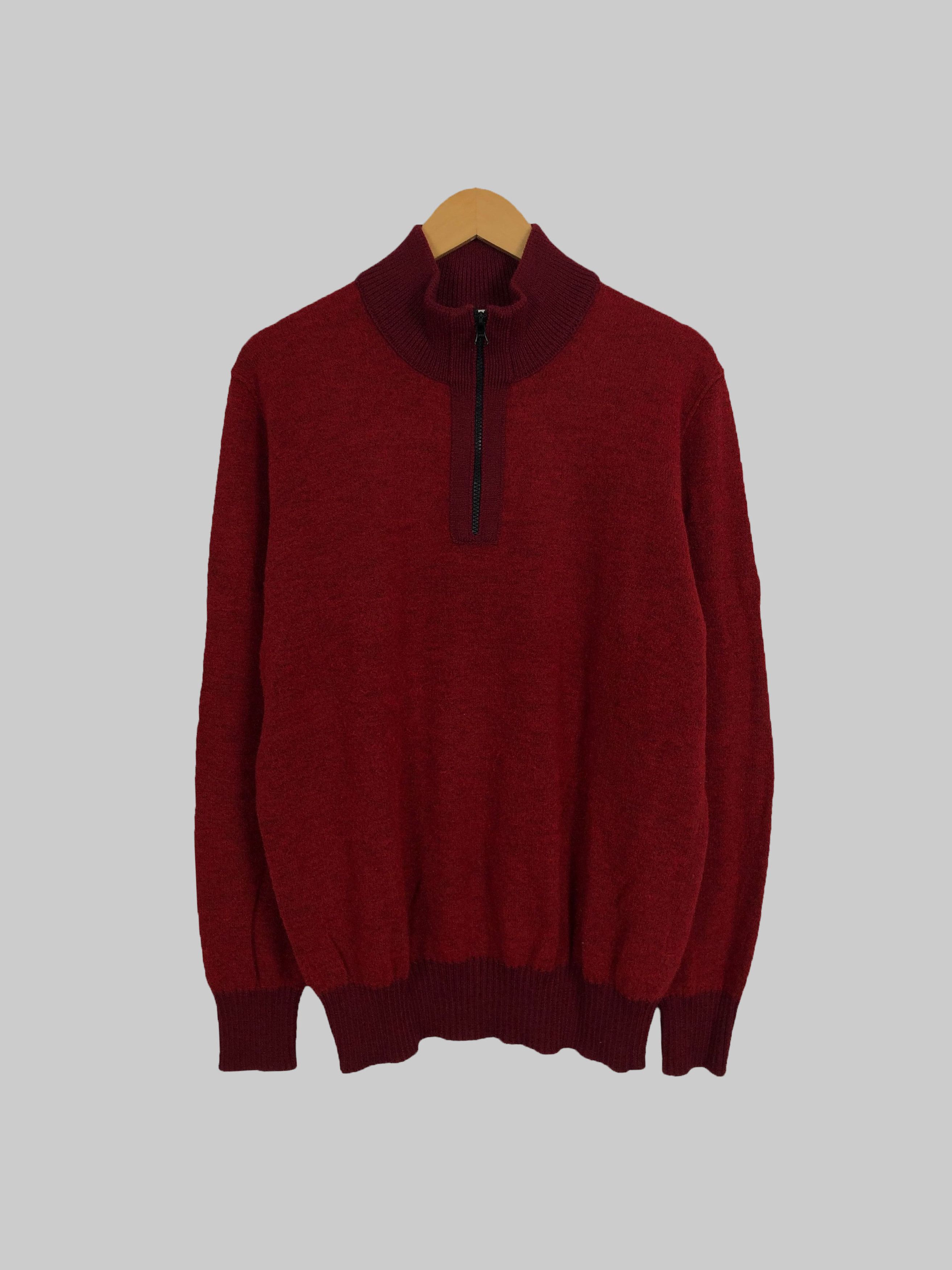 Stone Island Stone Island Quarter Zip Red Wool Swearter Size US XXL / EU 58 / 5 - 1 Thumbnail