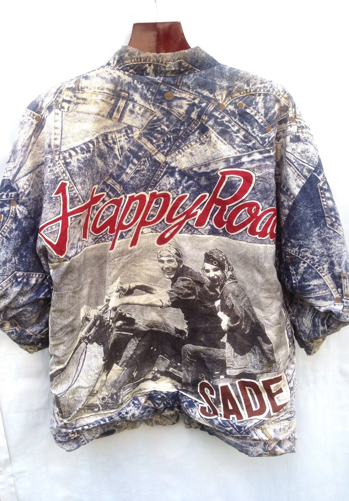Harley Davidson × Japanese Brand × Vintage Padded Kimono Japan Happy Road Sade Bleach Acid Wash Jacket Size US L / EU 52-54 / 3 - 1 Thumbnail