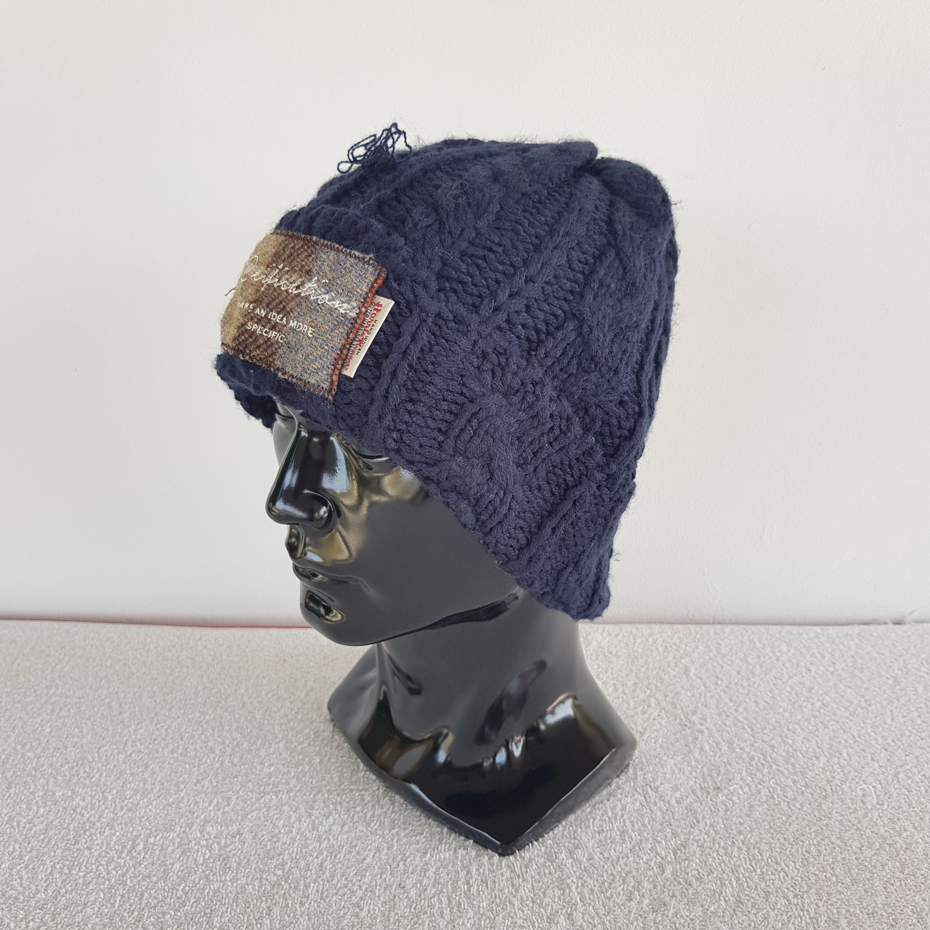 Japanese Brand × Vintage Vintage Haris Tweed Beanie Snow Cap Hats - AC10241. Size ONE SIZE - 2 Thumbnail