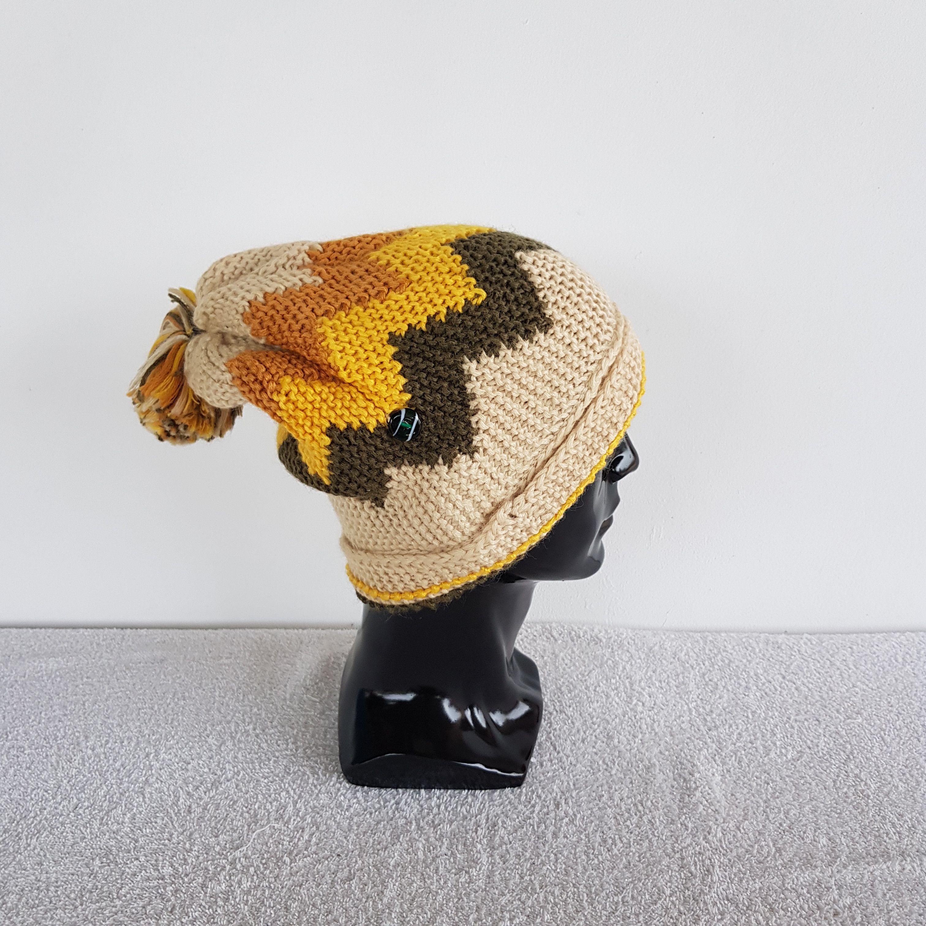 Japanese Brand × Vintage Vintage Liviti Knitted Argyle Beanie Snow Cap Argyle Hats Size ONE SIZE - 3 Thumbnail