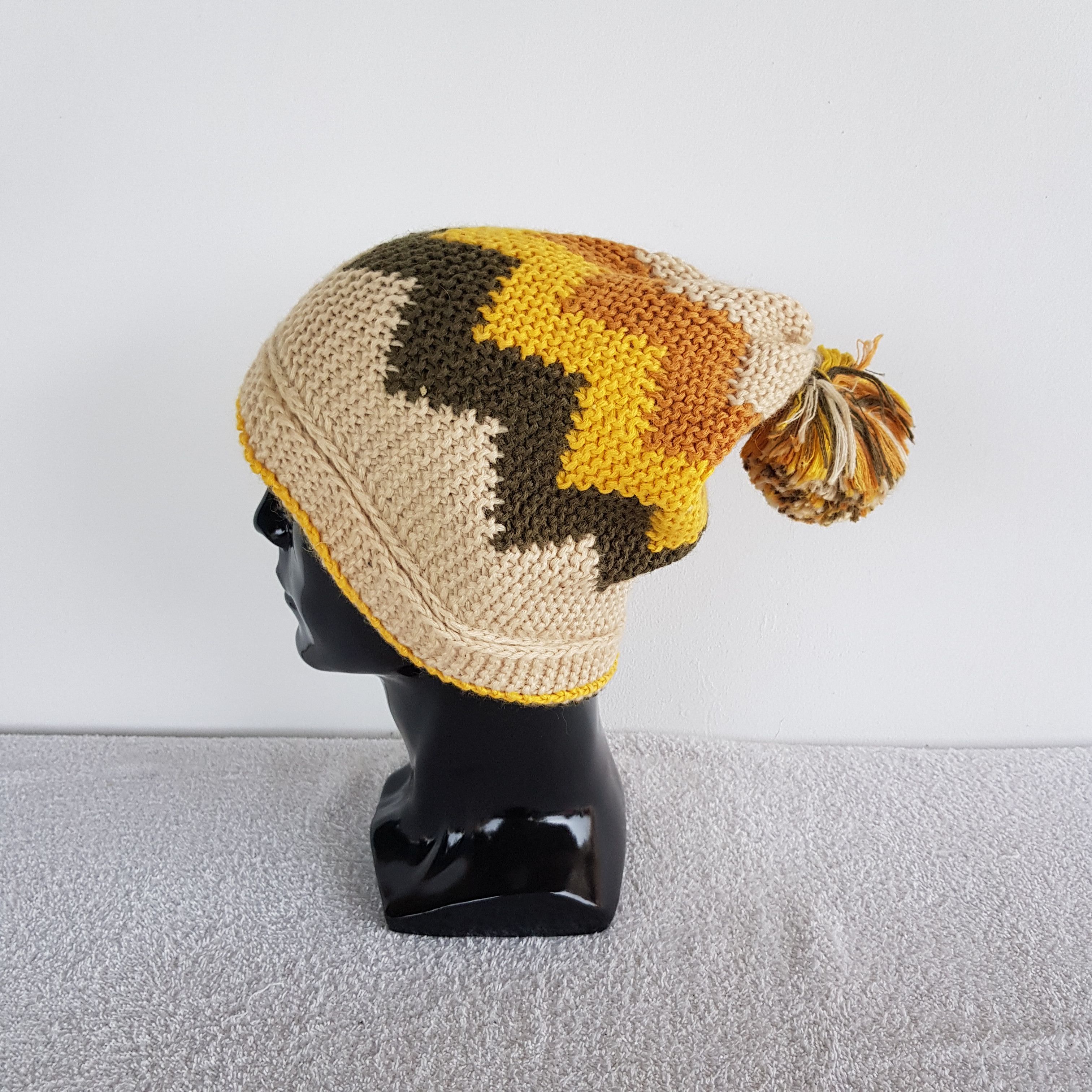 Japanese Brand × Vintage Vintage Liviti Knitted Argyle Beanie Snow Cap Argyle Hats Size ONE SIZE - 4 Thumbnail