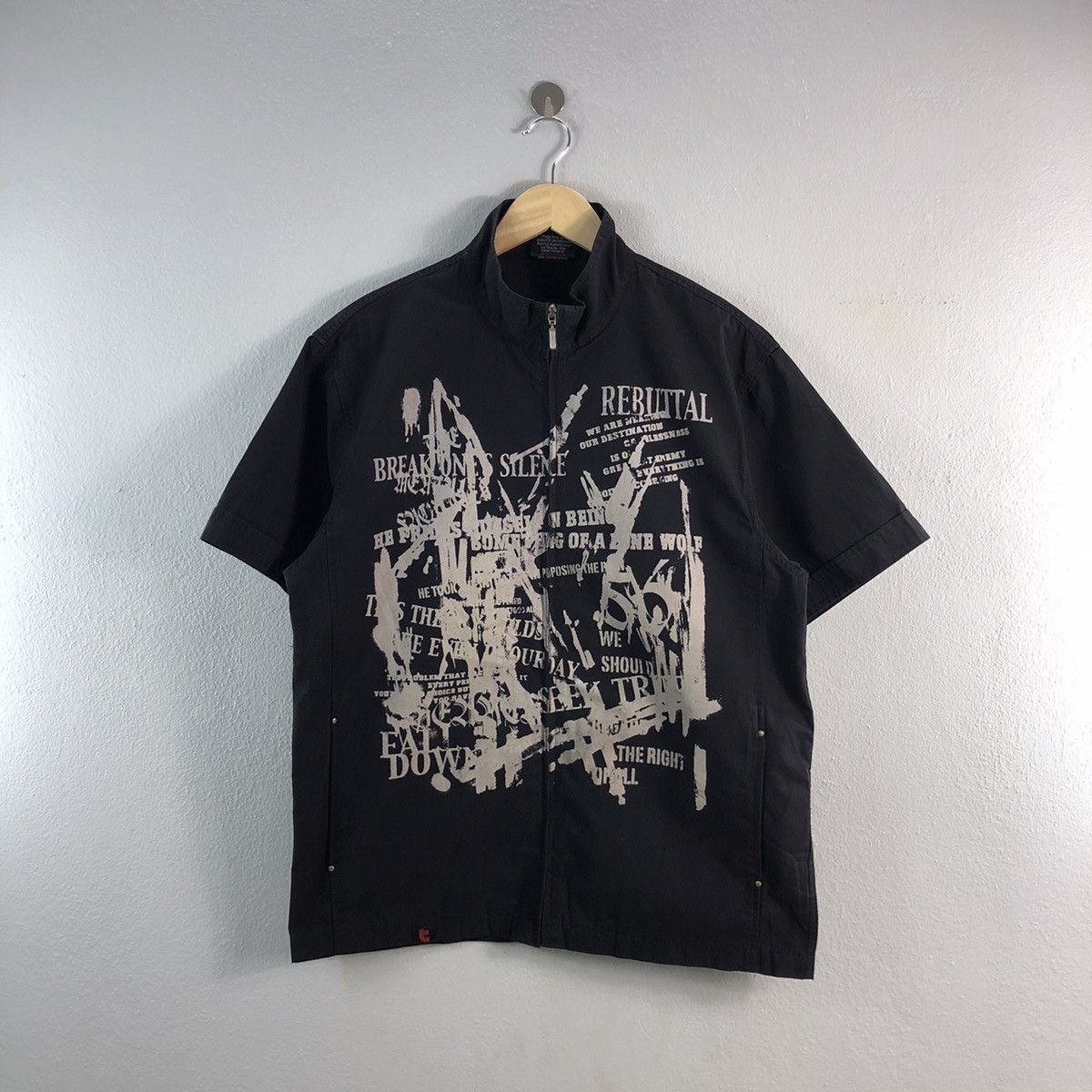 Thriller Denim Punk Design Bondage Style Button Up Shirt