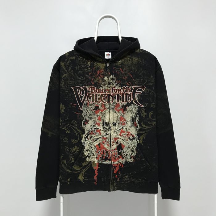 Vintage BULLET FOR MY VALENTINE Vintage Hoodie Zip Up Hooded Metal Grailed