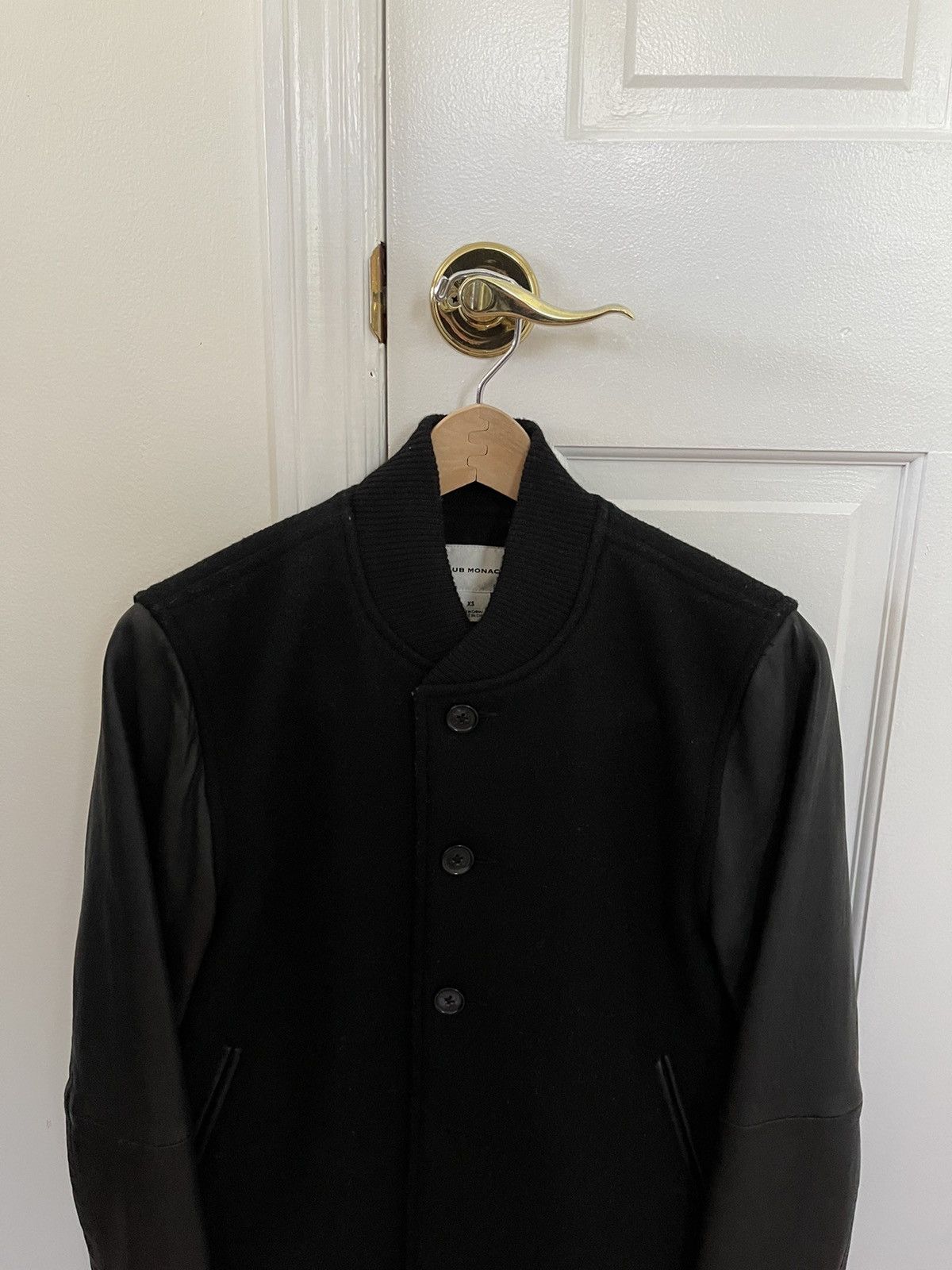 Club Monaco Leather-sleeved Varsity Jacket Size US XS / EU 42 / 0 - 4 Thumbnail