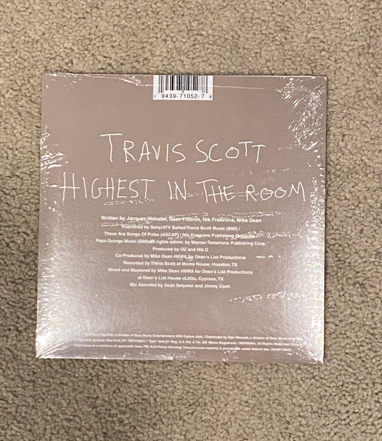 Jordan Brand × Nike × Travis Scott Travis Scott Highest In The Room Jordan Brand Nike Vinyl Size ONE SIZE - 2 Thumbnail