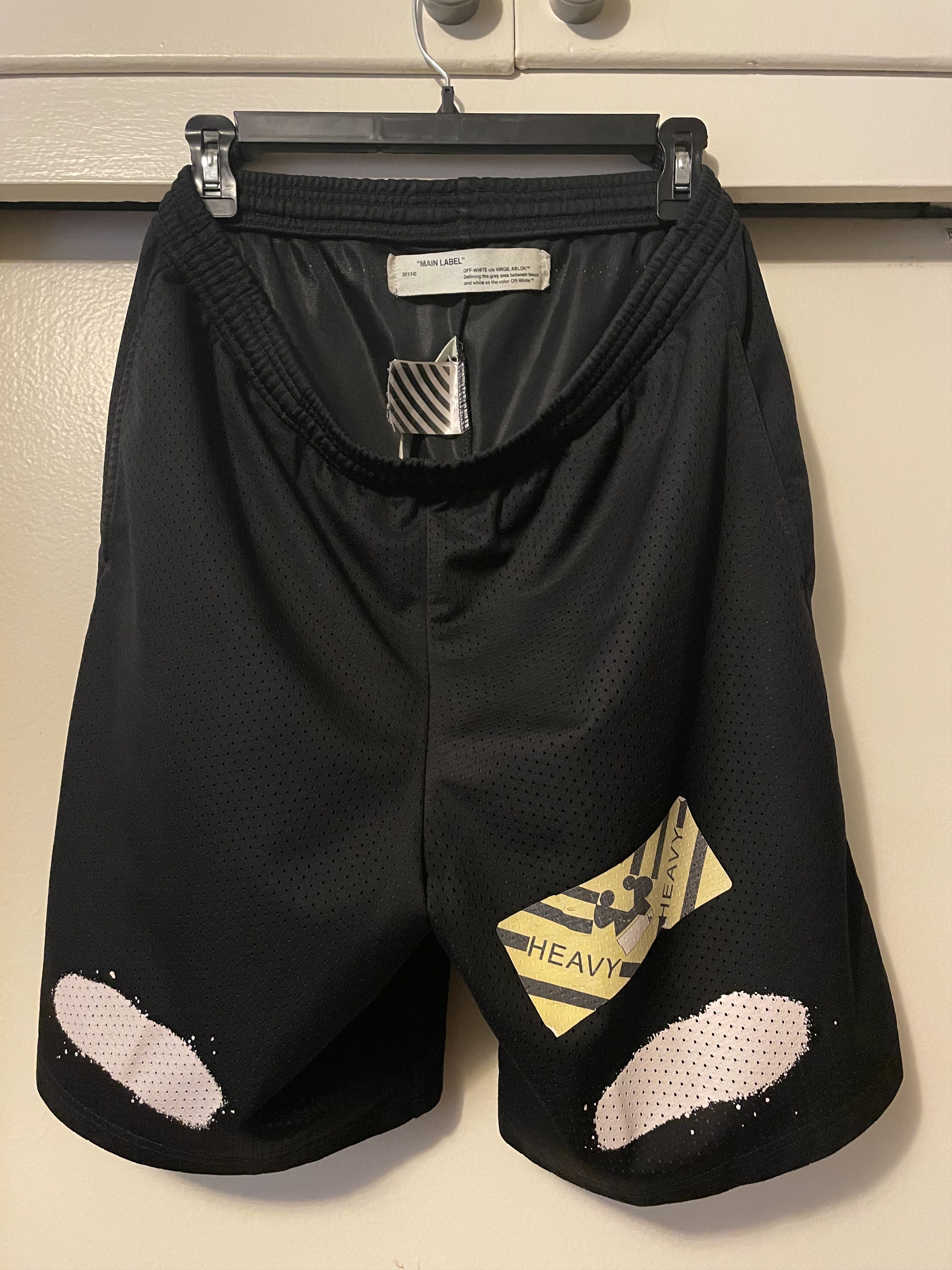Off-White Diagonal Spray "Mirror Mirror" Mesh Shorts Size US 34 / EU 50 - 4 Thumbnail