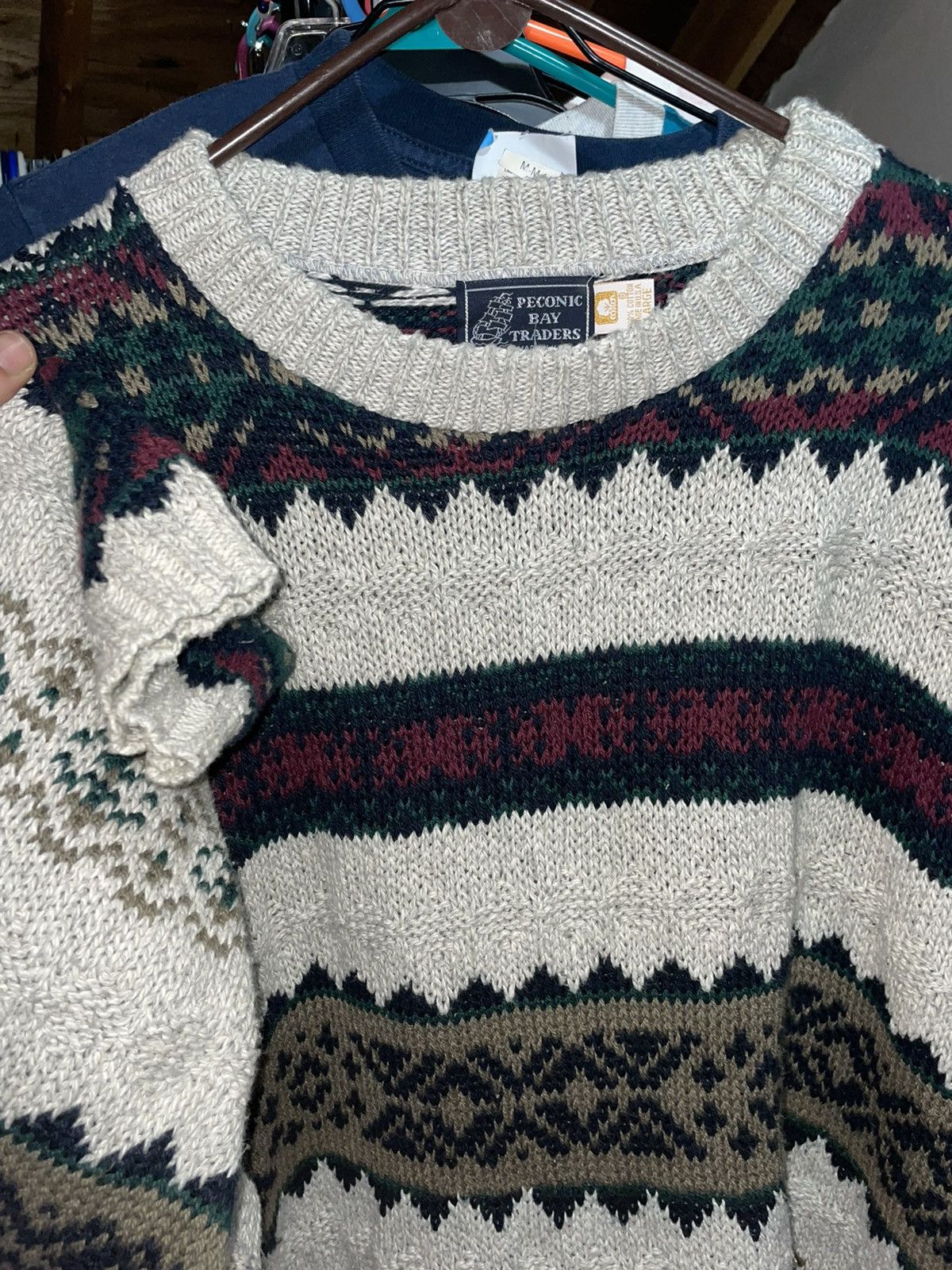 Vintage 70s Vintage Sweater Made In USA vintage preppy pattern Size US L / EU 52-54 / 3 - 2 Thumbnail