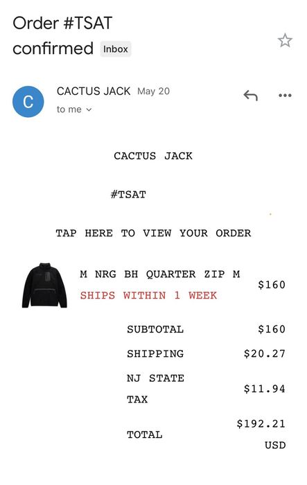 Nike Travis Scott CACT.US CORP Nike NRG BH Quarter Zip Jacket