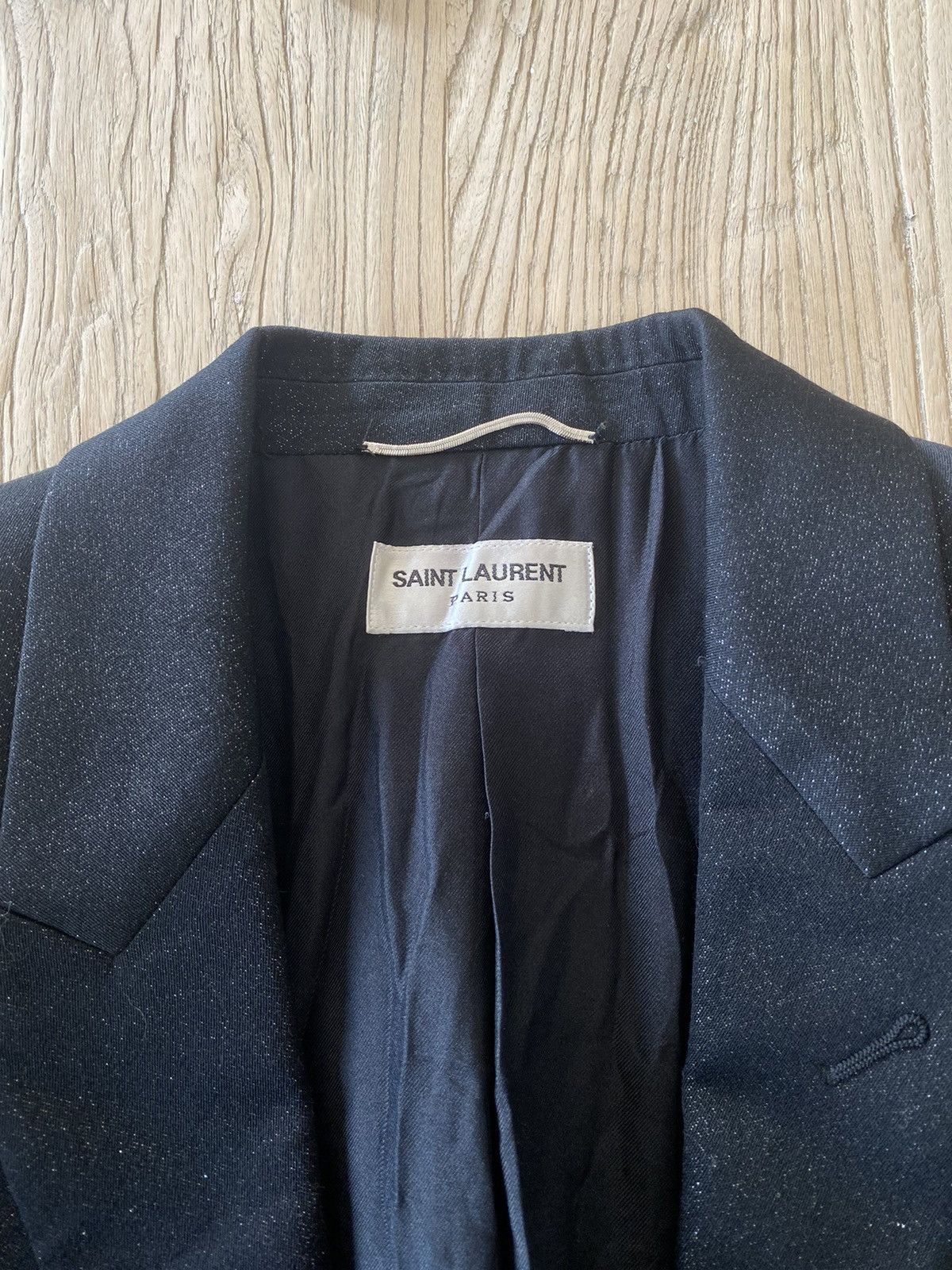Hedi Slimane × Saint Laurent Paris GRAIL FW15 Glitter Peaked Label Blazer Size 46R - 4 Thumbnail