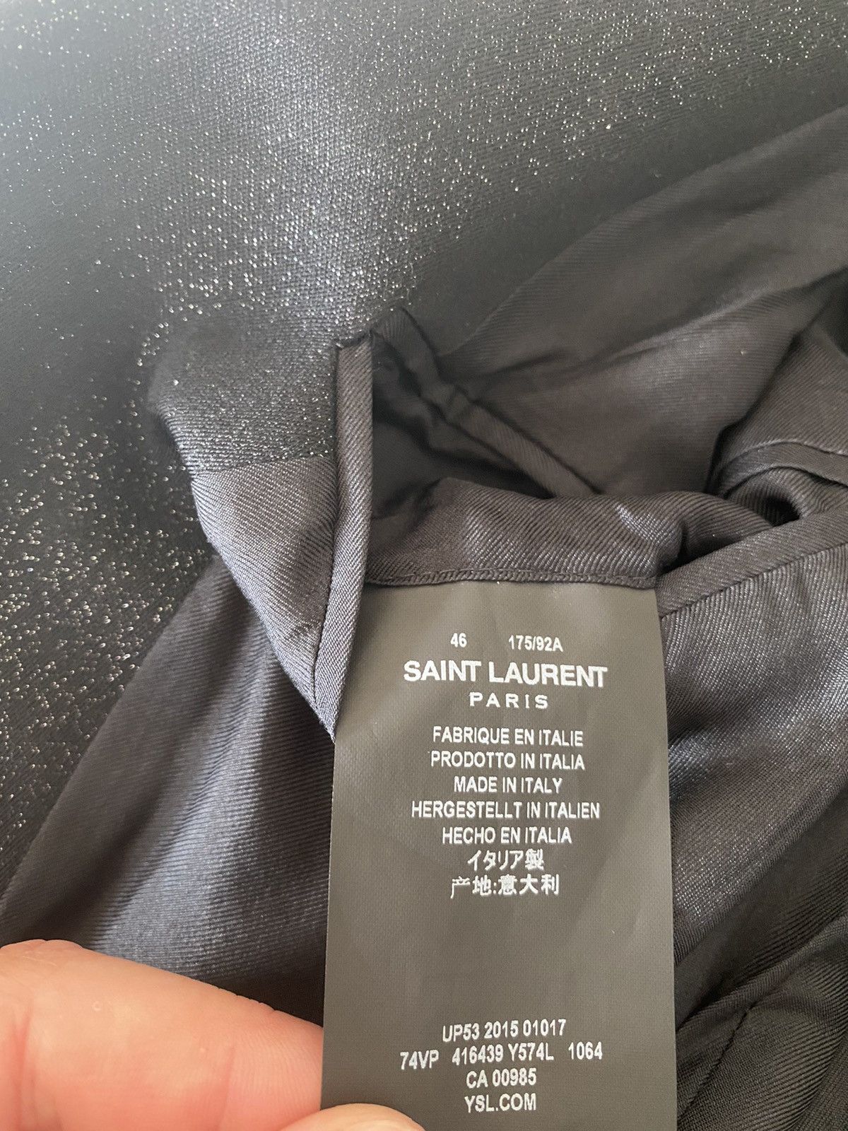 Hedi Slimane × Saint Laurent Paris GRAIL FW15 Glitter Peaked Label Blazer Size 46R - 5 Thumbnail