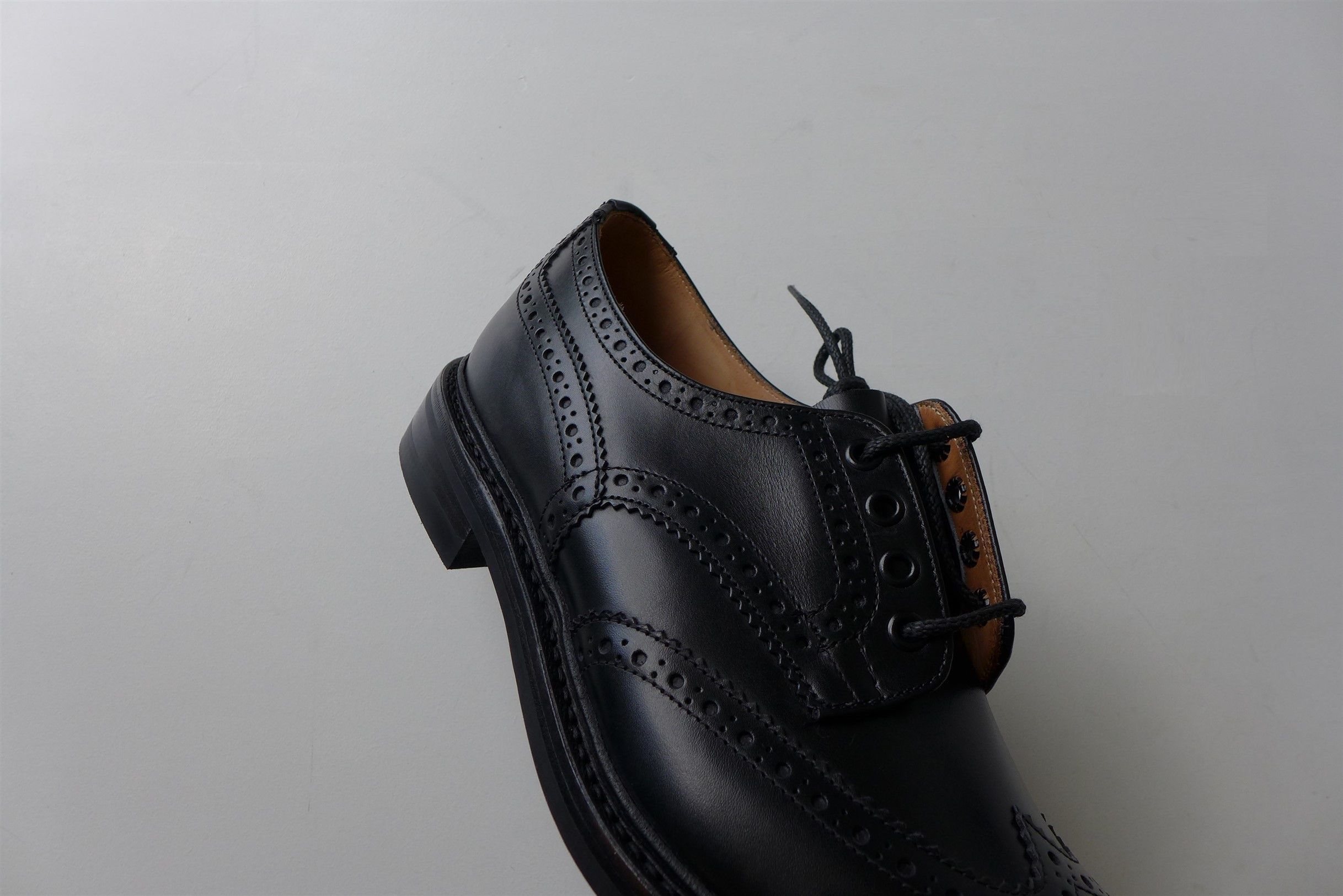 Tricker's Trickers Bourton Brogue Shoe - Black Calf Leather Size US 9 / EU 42 - 16 Thumbnail