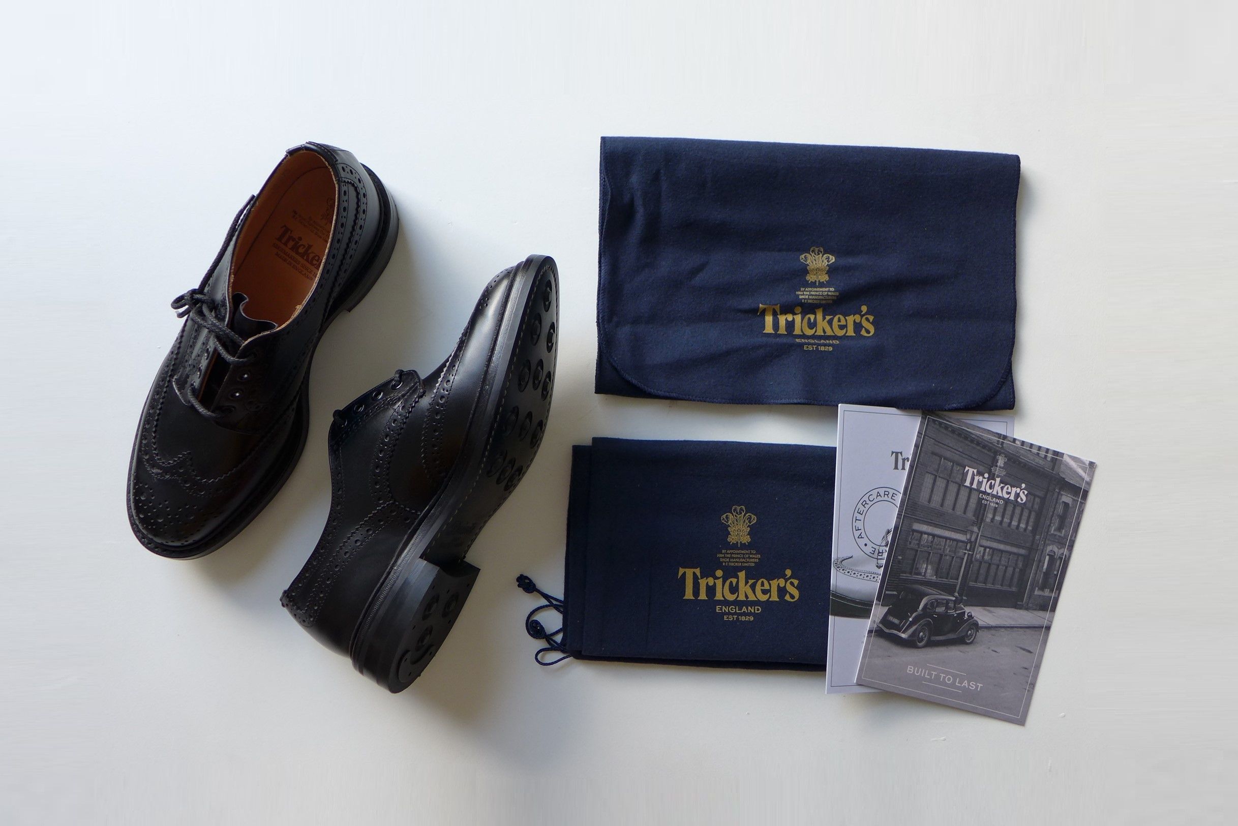 Tricker's Trickers Bourton Brogue Shoe - Black Calf Leather Size US 9 / EU 42 - 5 Thumbnail