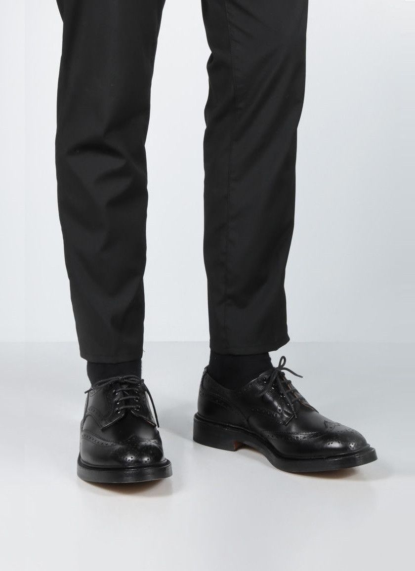 Tricker's Trickers Bourton Brogue Shoe - Black Calf Leather Size US 11 / EU 44 - 2 Thumbnail
