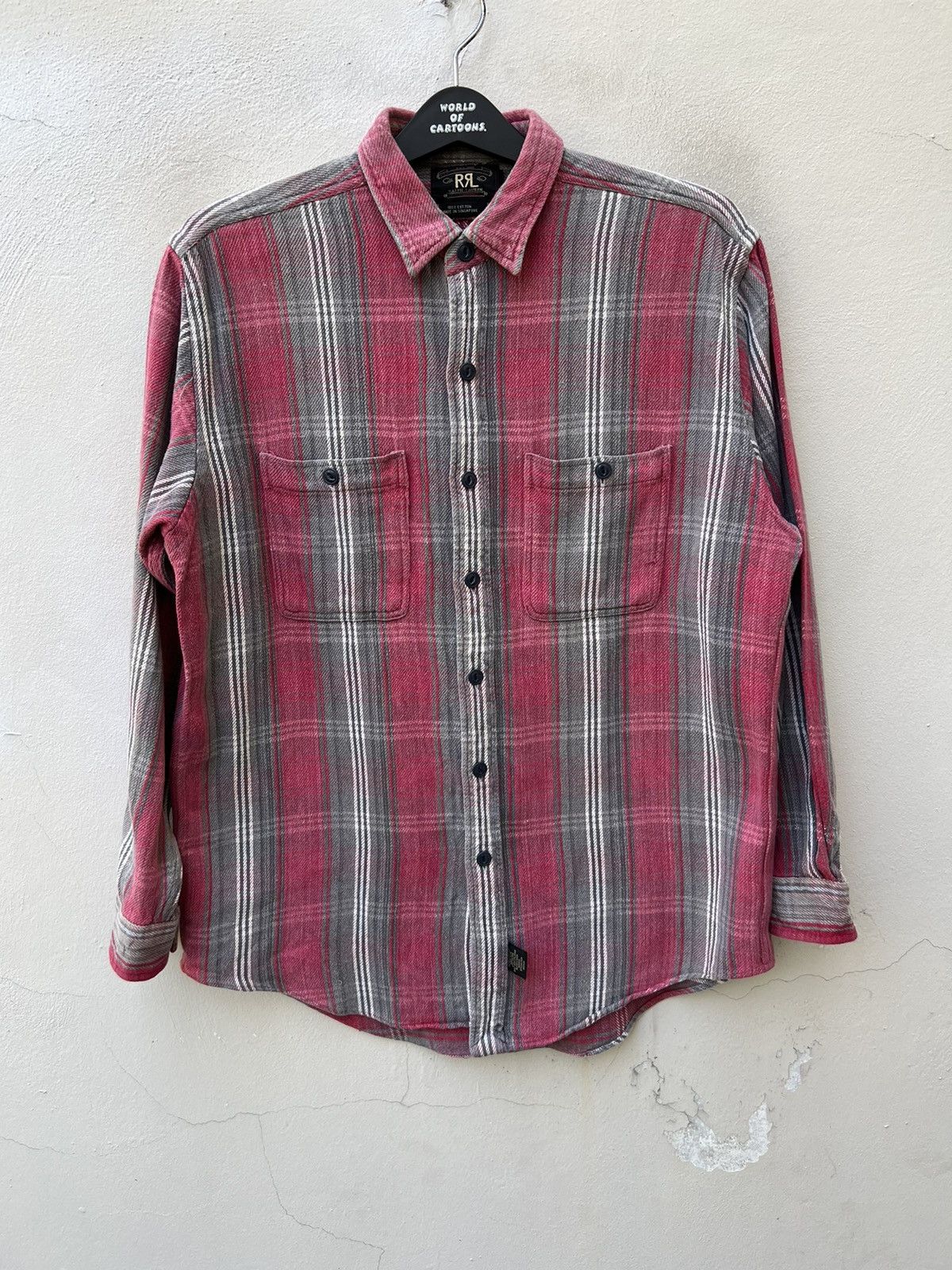 RRL Ralph Lauren × Vintage Vintage 90s RRL Faded Flannel Shirt Size US M / EU 48-50 / 2 - 3 Thumbnail