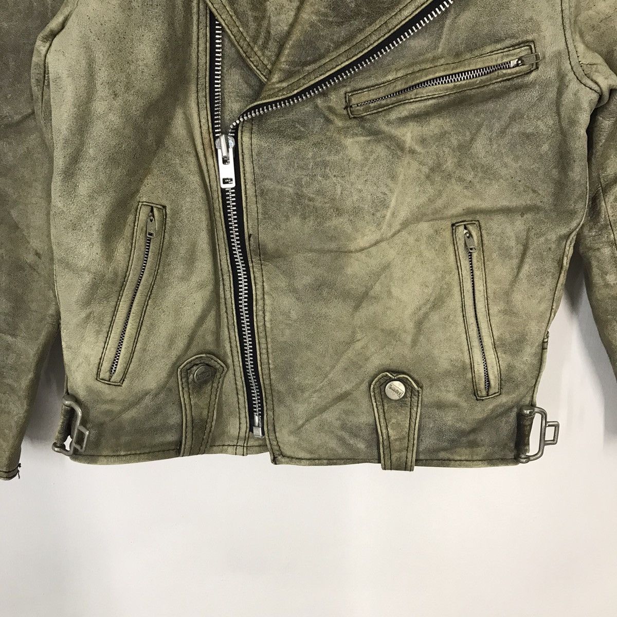 Gear for Sports × Japanese Brand × Kadoya 80s KADOYA LEATHER WEAR DOUBLE COLLAR BIKER JACKET Size US L / EU 52-54 / 3 - 3 Thumbnail