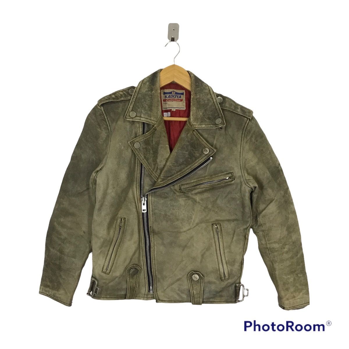 Gear for Sports × Japanese Brand × Kadoya 80s KADOYA LEATHER WEAR DOUBLE COLLAR BIKER JACKET Size US L / EU 52-54 / 3 - 1 Thumbnail
