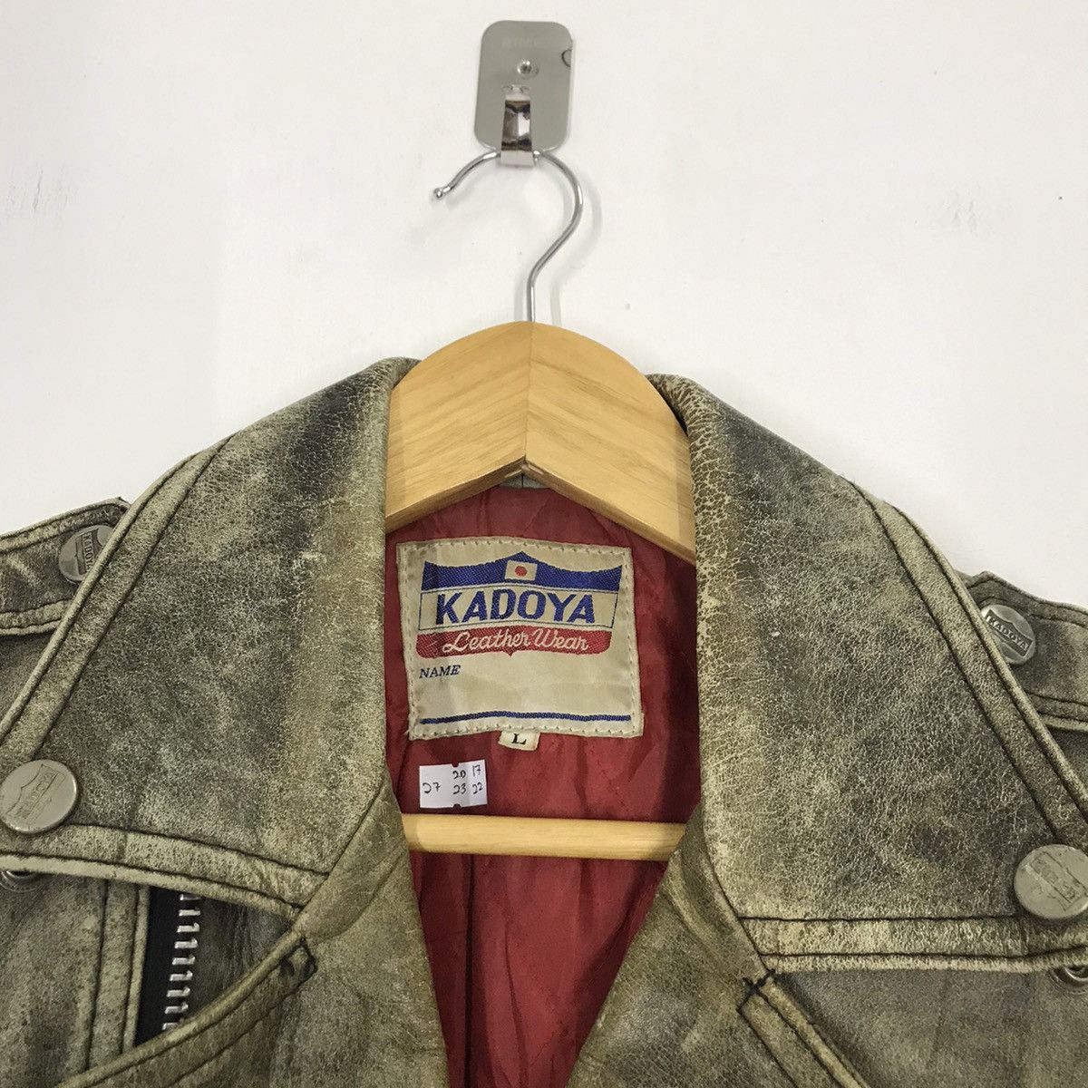 Gear for Sports × Japanese Brand × Kadoya 80s KADOYA LEATHER WEAR DOUBLE COLLAR BIKER JACKET Size US L / EU 52-54 / 3 - 5 Thumbnail