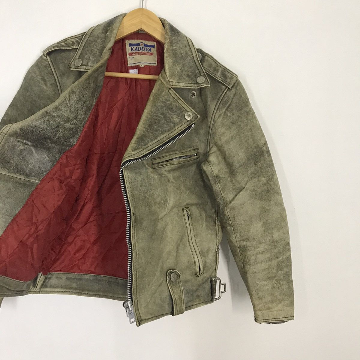 Gear for Sports × Japanese Brand × Kadoya 80s KADOYA LEATHER WEAR DOUBLE COLLAR BIKER JACKET Size US L / EU 52-54 / 3 - 11 Thumbnail