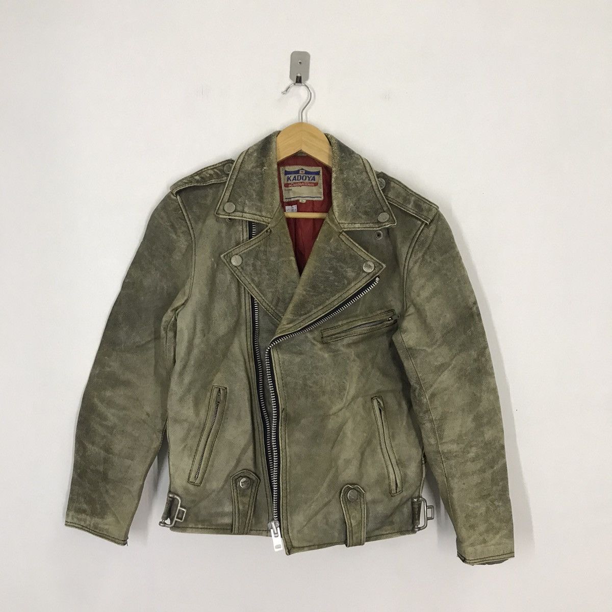 Gear for Sports × Japanese Brand × Kadoya 80s KADOYA LEATHER WEAR DOUBLE COLLAR BIKER JACKET Size US L / EU 52-54 / 3 - 12 Thumbnail