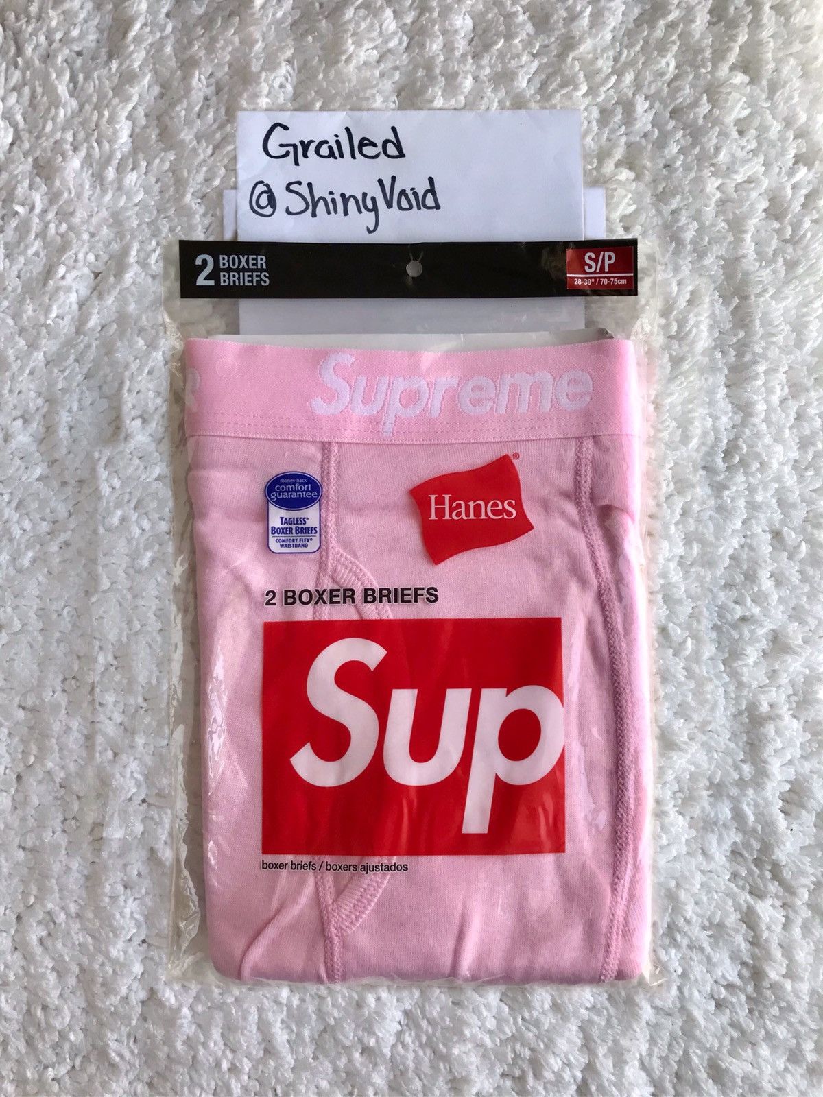 Supreme (28-30) Supreme Hanes Boxer Briefs Pink FW21 (2 Pack) Size 30 - 1 Preview