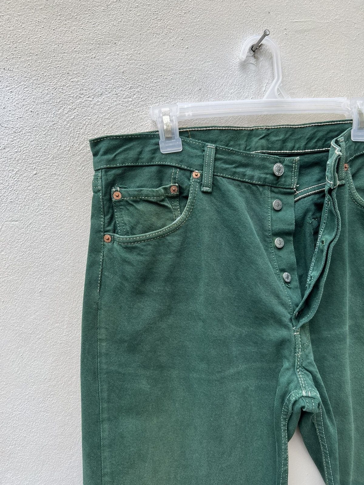 Levi's × Vintage Vintage 80s Levi’s 501 Faded Green Denim Jeans Size US 36 / EU 52 - 5 Thumbnail