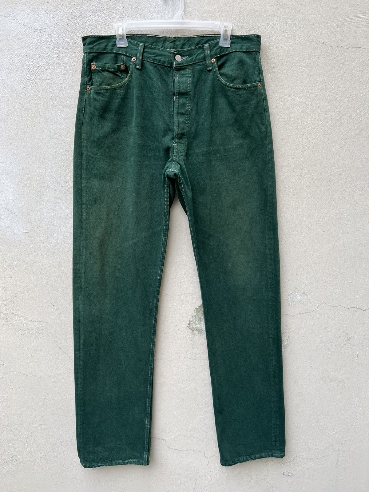 Levi's × Vintage Vintage 80s Levi’s 501 Faded Green Denim Jeans Size US 36 / EU 52 - 3 Thumbnail
