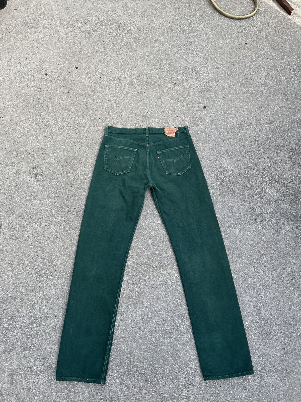 Levi's × Vintage Vintage 80s Levi’s 501 Faded Green Denim Jeans Size US 36 / EU 52 - 2 Thumbnail