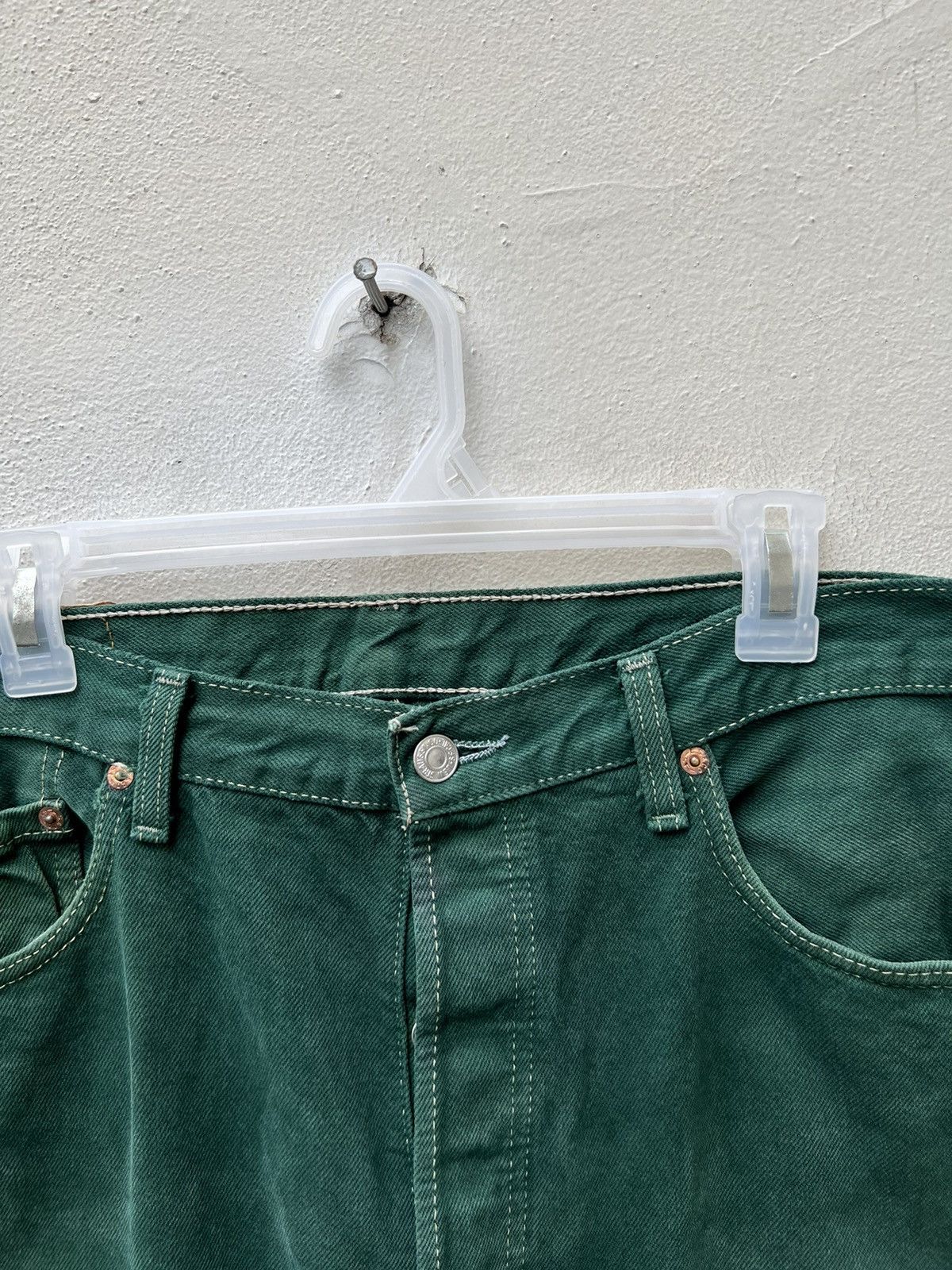 Levi's × Vintage Vintage 80s Levi’s 501 Faded Green Denim Jeans Size US 36 / EU 52 - 4 Thumbnail