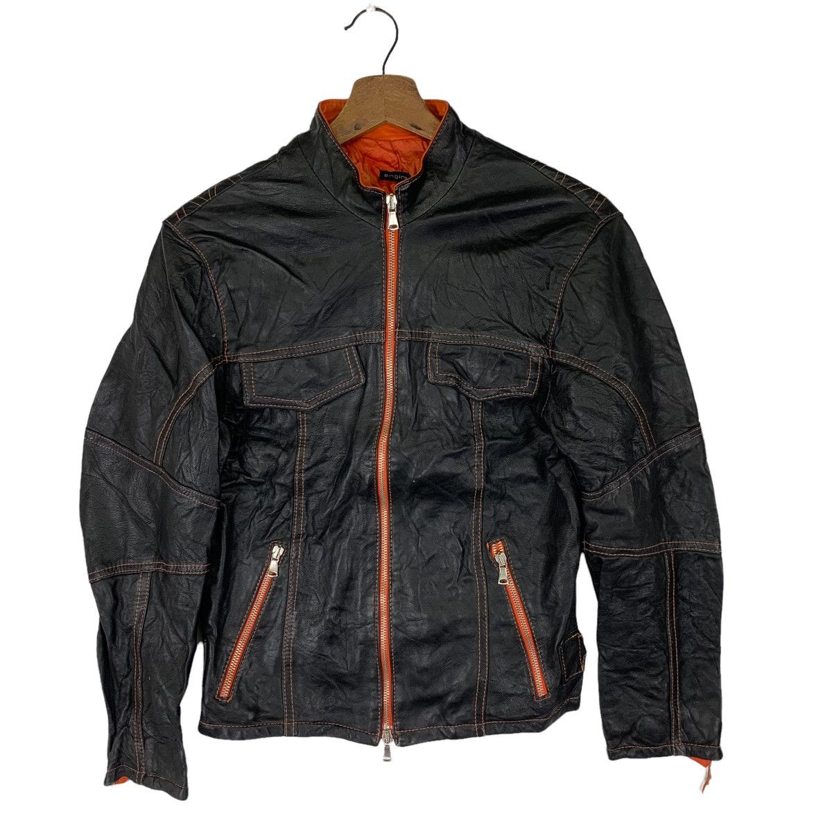Genuine Leather Vintage Engine Vera Pelle Racing Leather Jacket Size US S / EU 44-46 / 1 - 1 Thumbnail