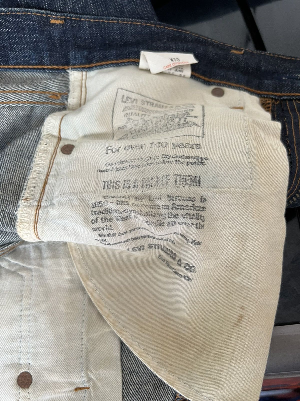 Levi's Vintage 1998 LVC Levi’s 502 XX Big E Denim Selvedge Jeans Size US 30 / EU 46 - 17 Thumbnail