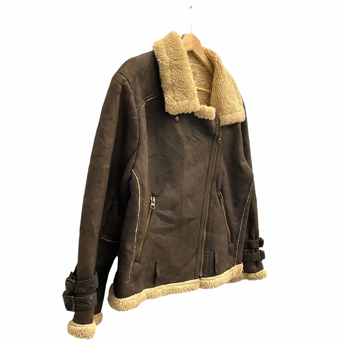 Japanese Brand × Seditionaries 💥UNGRID JAPAN SHERPA BONDAGE LEATHER JACKET Size US S / EU 44-46 / 1 - 3 Thumbnail