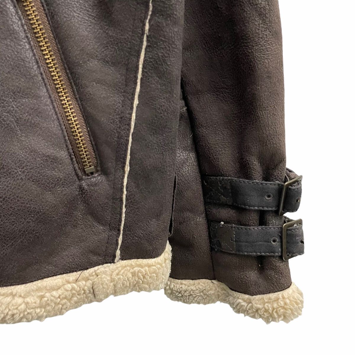 Japanese Brand × Seditionaries 💥UNGRID JAPAN SHERPA BONDAGE LEATHER JACKET Size US S / EU 44-46 / 1 - 5 Thumbnail