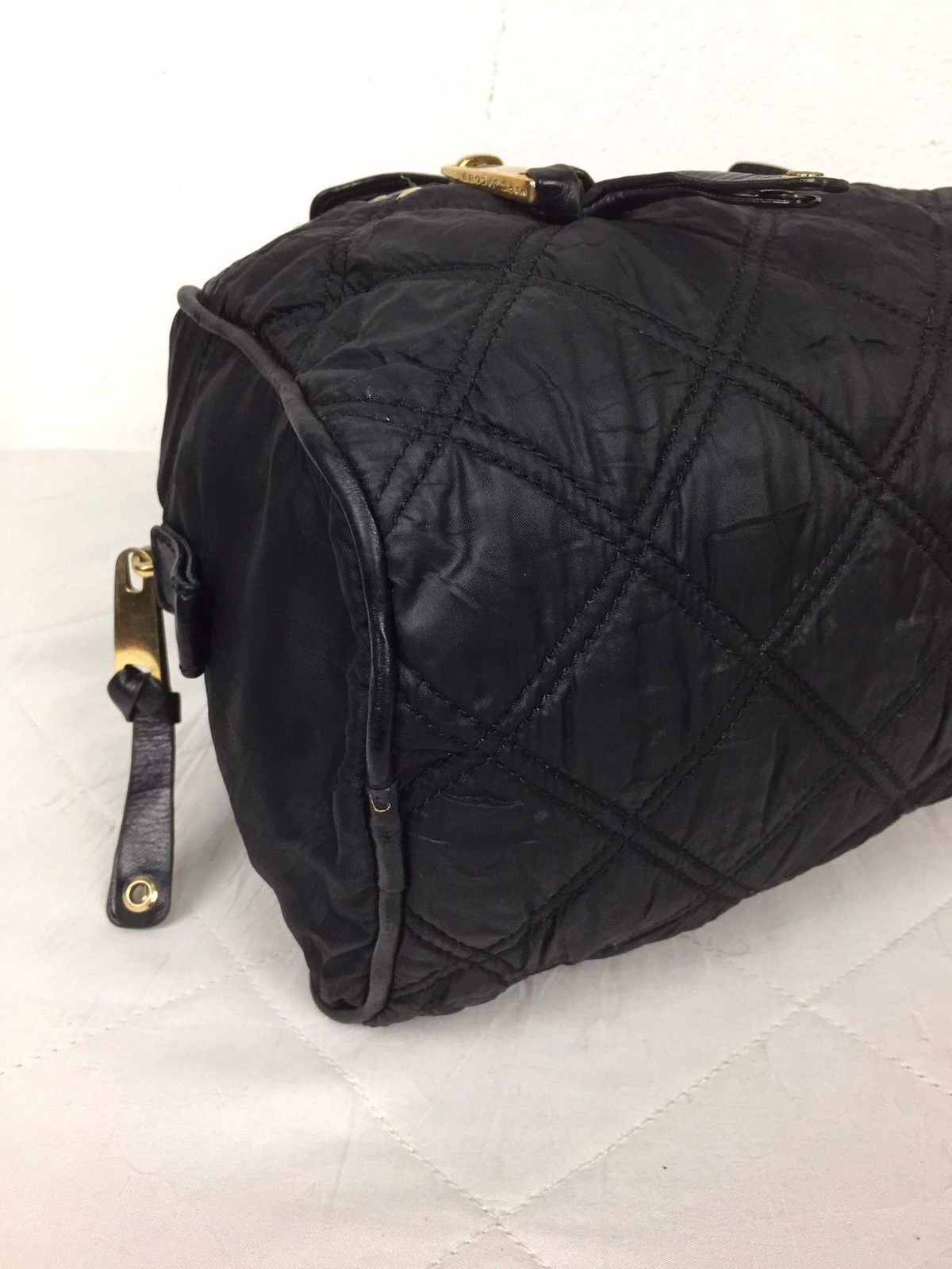 Marc Jacobs Marc Jacobs Black Leather Logo Bowler Tote Bag Size ONE SIZE - 13 Thumbnail