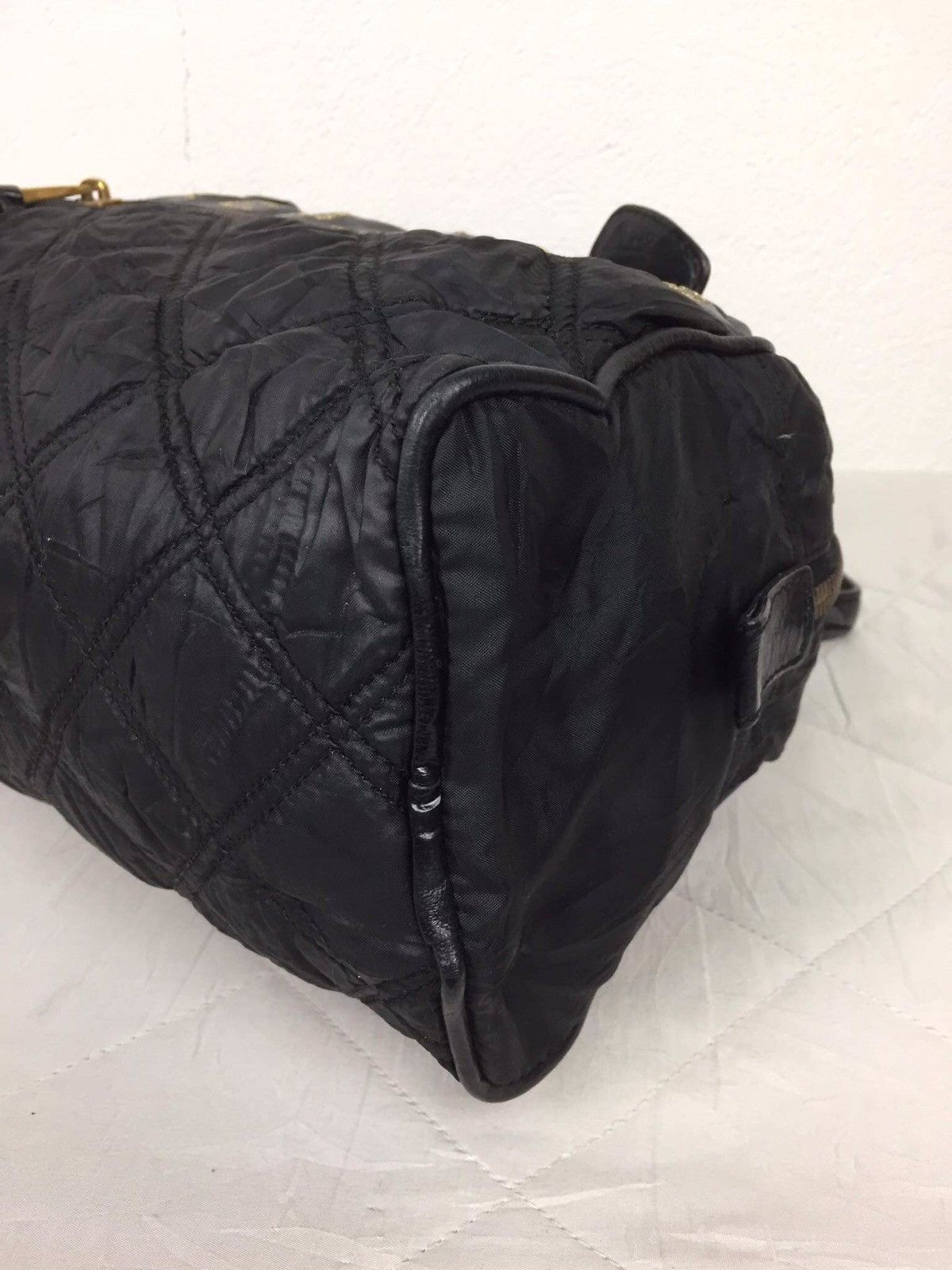 Marc Jacobs Marc Jacobs Black Leather Logo Bowler Tote Bag Size ONE SIZE - 12 Thumbnail