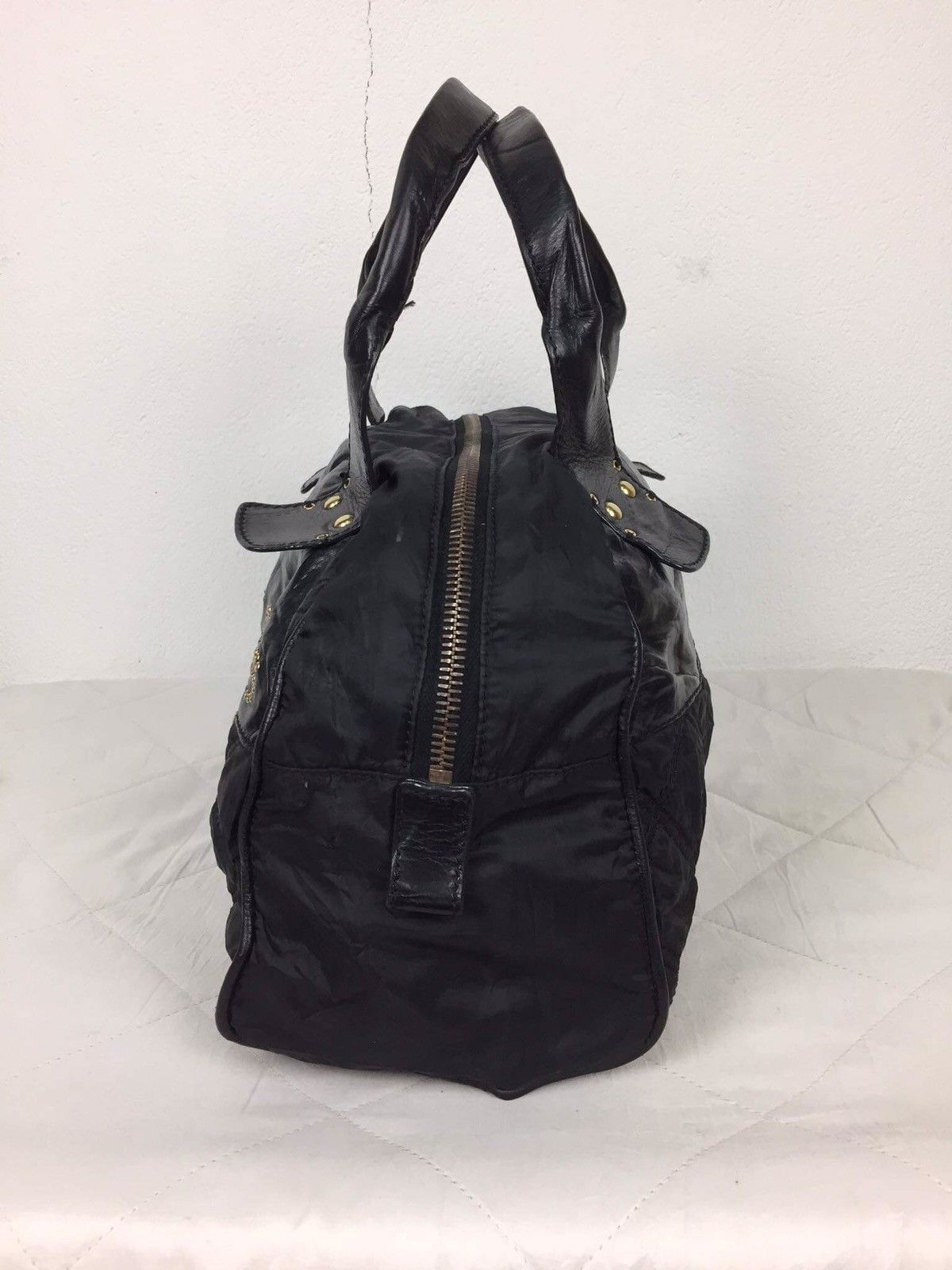Marc Jacobs Marc Jacobs Black Leather Logo Bowler Tote Bag Size ONE SIZE - 4 Thumbnail