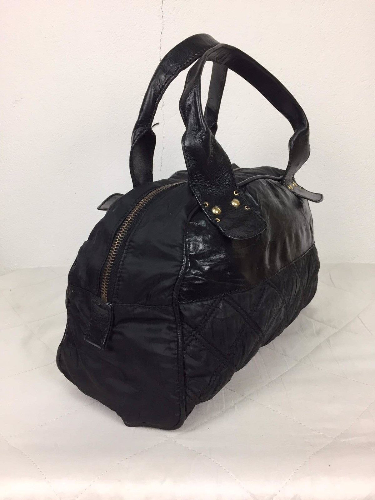 Marc Jacobs Marc Jacobs Black Leather Logo Bowler Tote Bag Size ONE SIZE - 5 Thumbnail