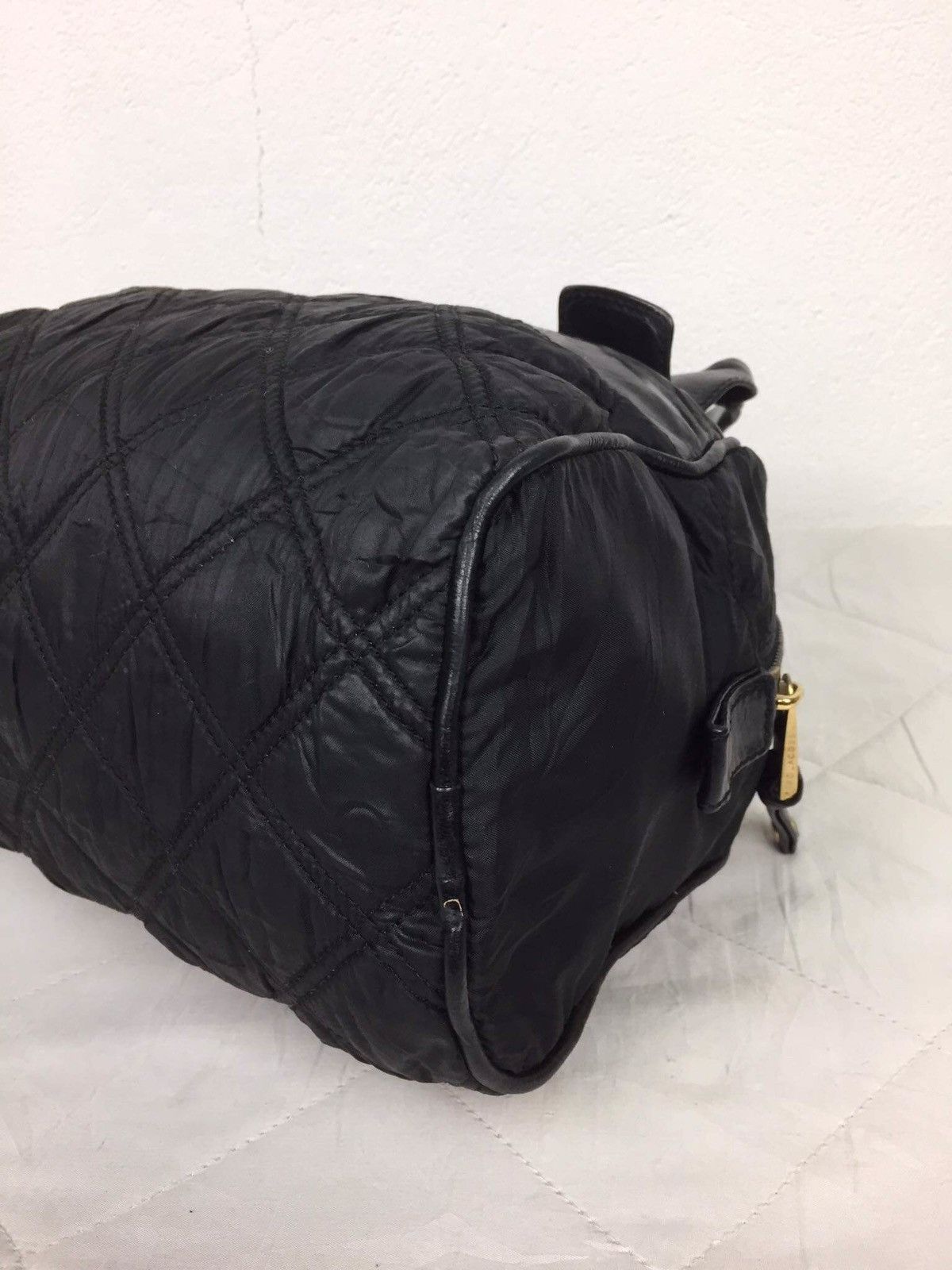 Marc Jacobs Marc Jacobs Black Leather Logo Bowler Tote Bag Size ONE SIZE - 14 Thumbnail